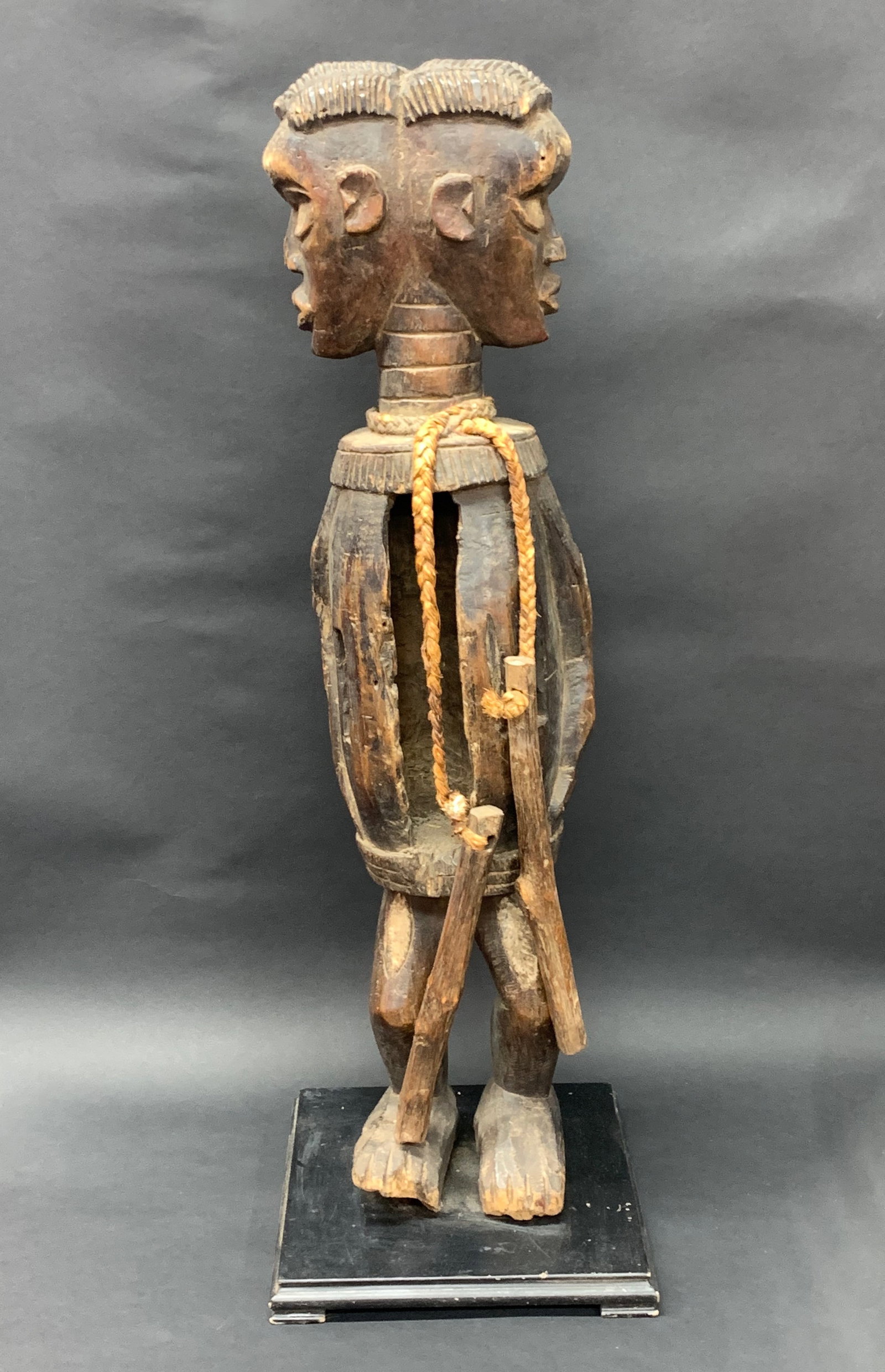 Carved Wood Large Dan Slit Gong Instrument Statue (1 of 10)