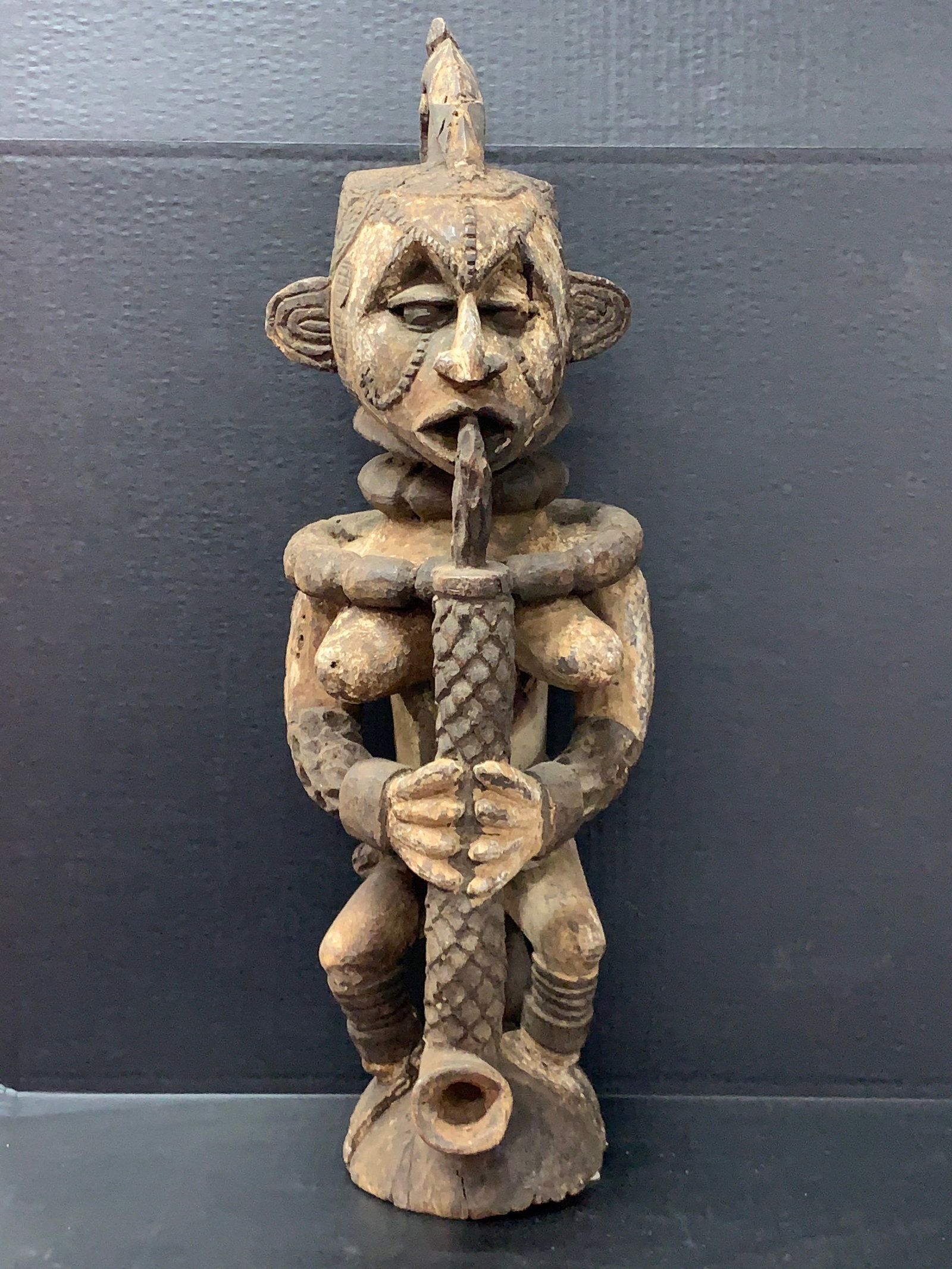 Carved Wood Large Idoma Statue (1 of 11)