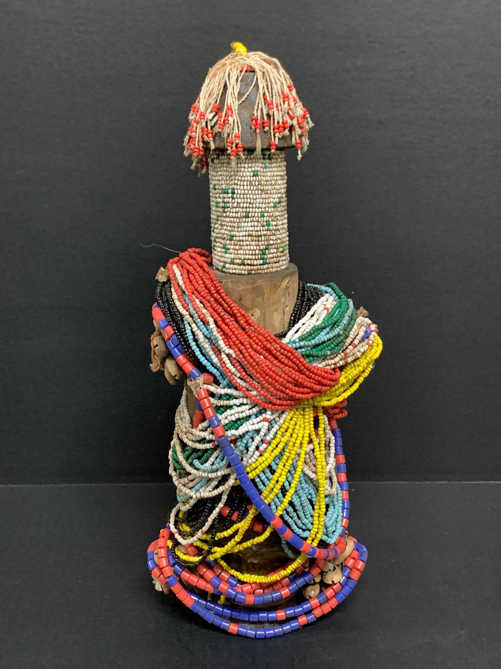 Carved Wood and Beaded Fali Fertility Doll Statue (1 of 7)