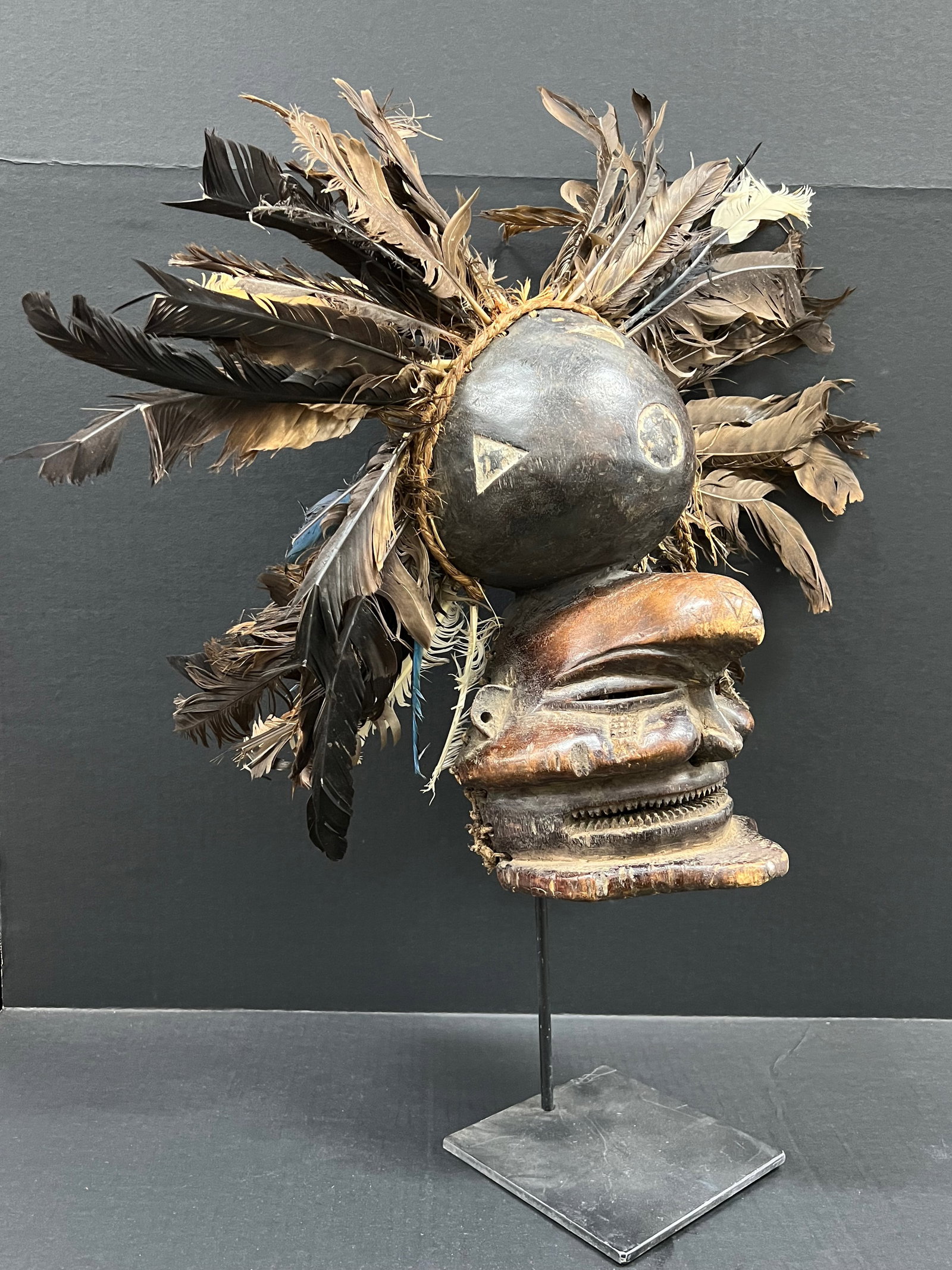 Chokwe Mask with Display Stand - 4