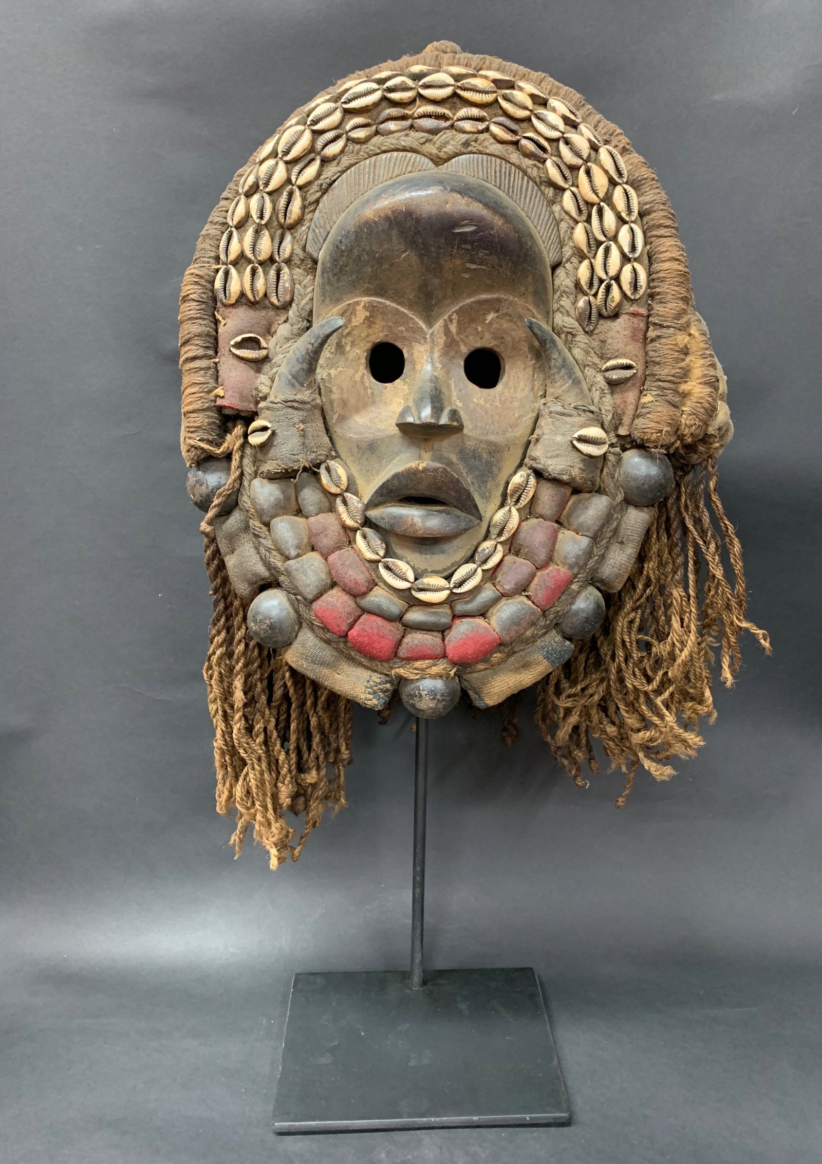 Carved Wood Dan Mask With Display Stand (1 of 9)