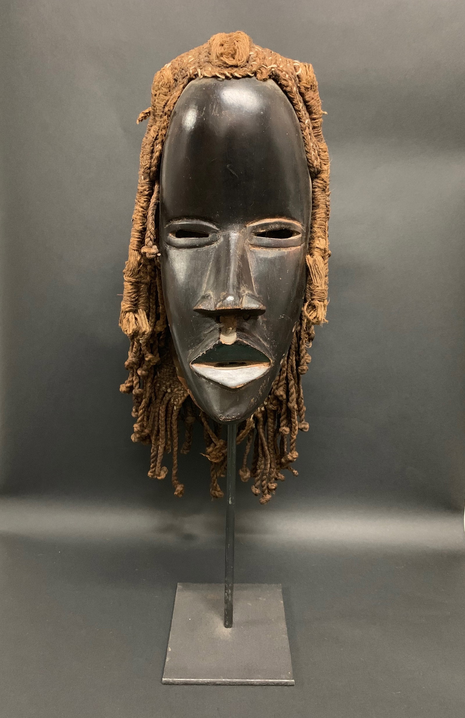 Carved Wood Dan Mask with Display Stand (1 of 10)