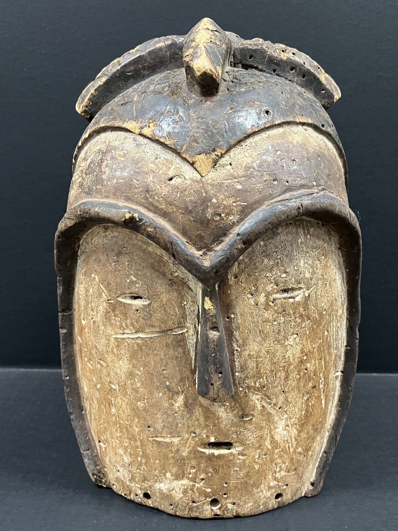 Carved Wood Kwele Helmet Mask (1 of 9)