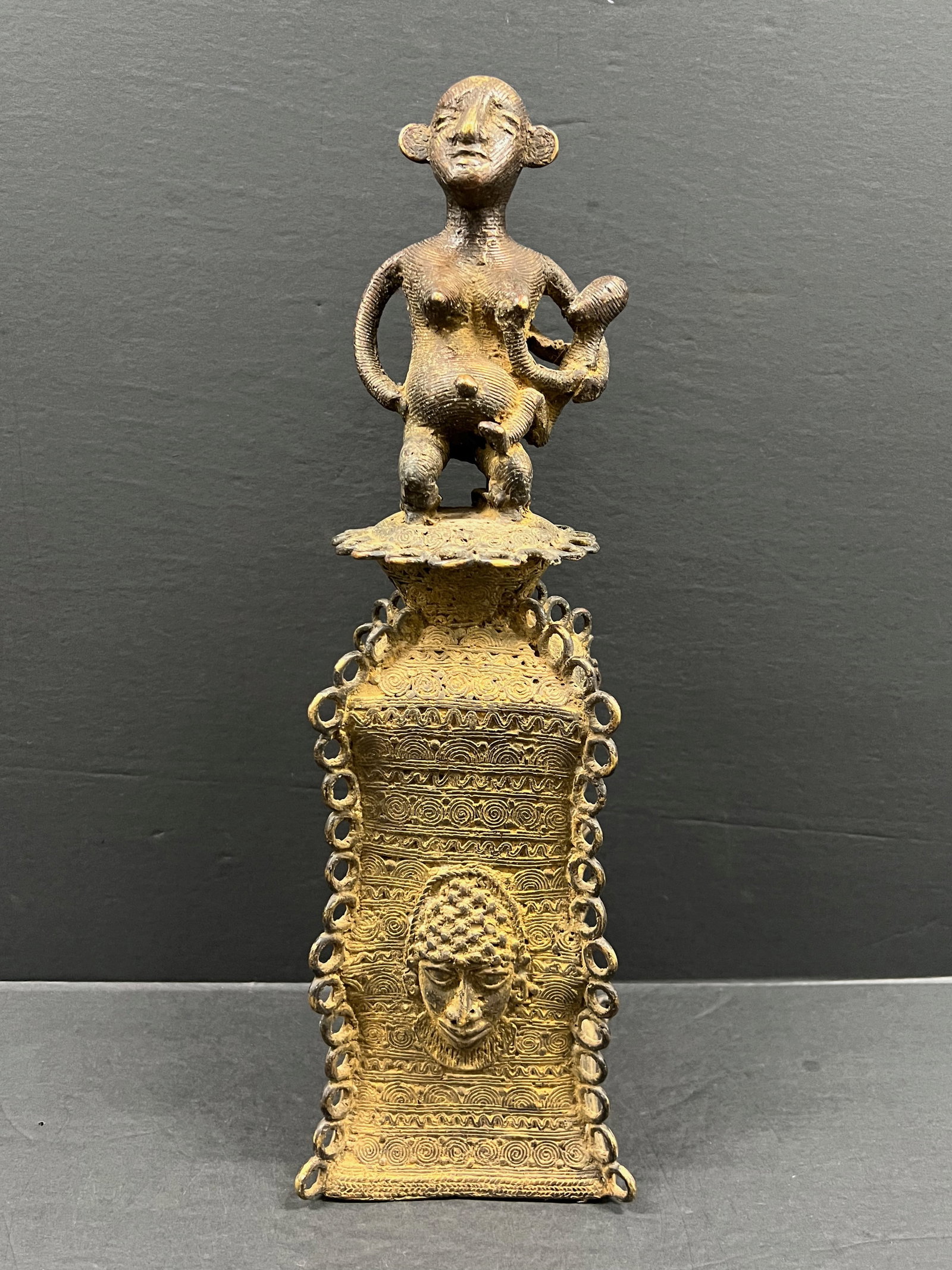 Benin Bronze Bell Sculpture (1 of 10)