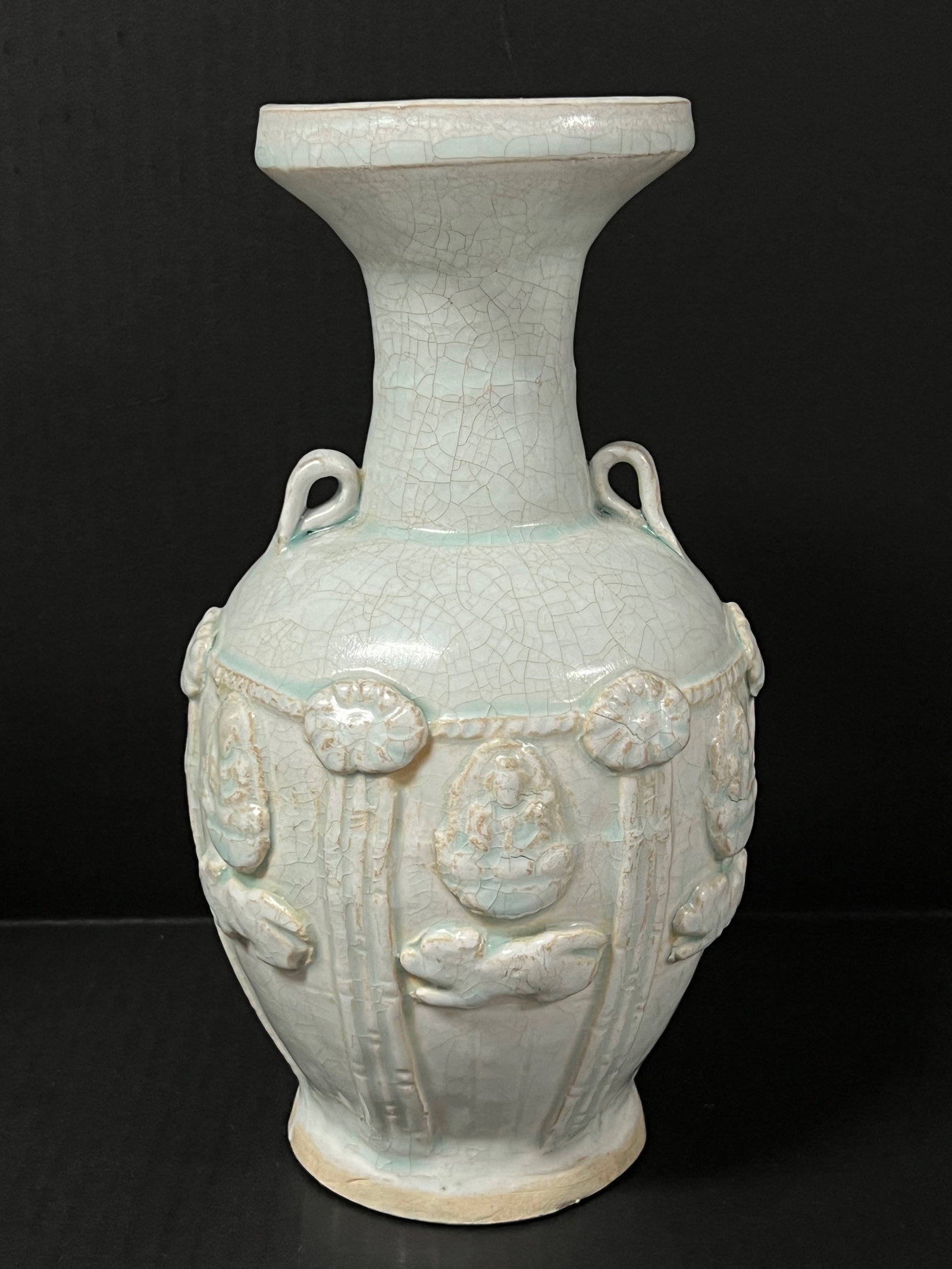 Chinese Art Crackled Porcelain Qing Bai Celadon Vase (1 of 10)