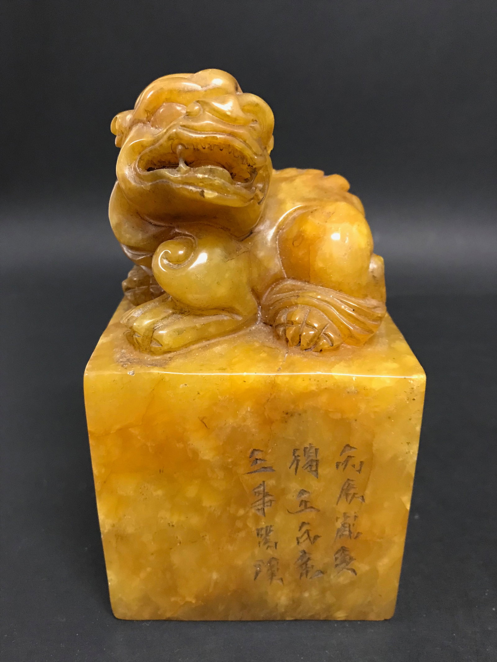 Carved Shoushan Stone Seal Dragon Sculpture (1 of 7)