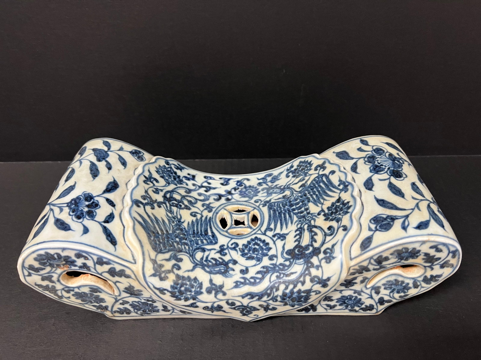 Chinese Art Blue and White Pillow (1 of 7)