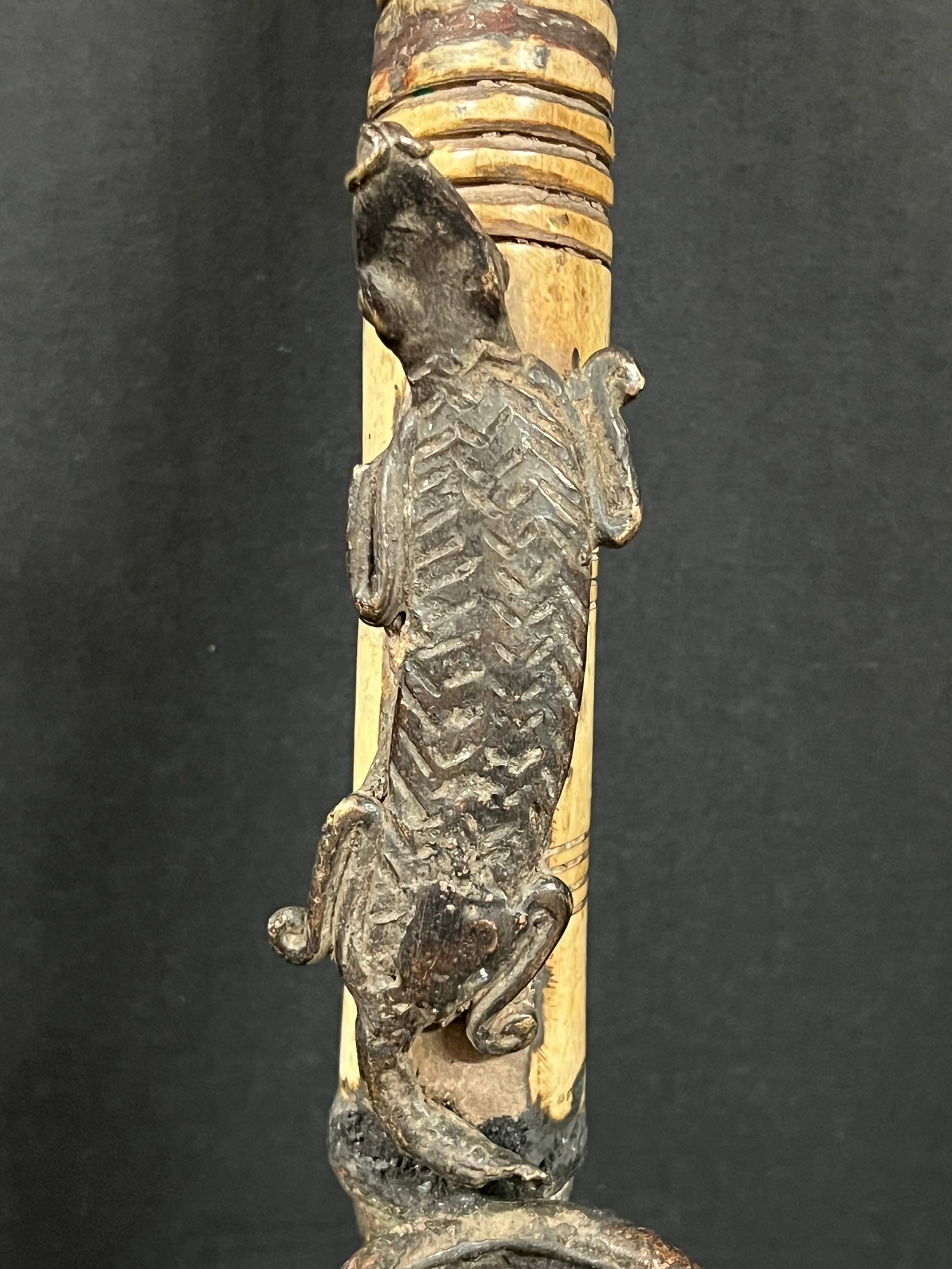 Chokwe Bronze and Bone Pipe - 4