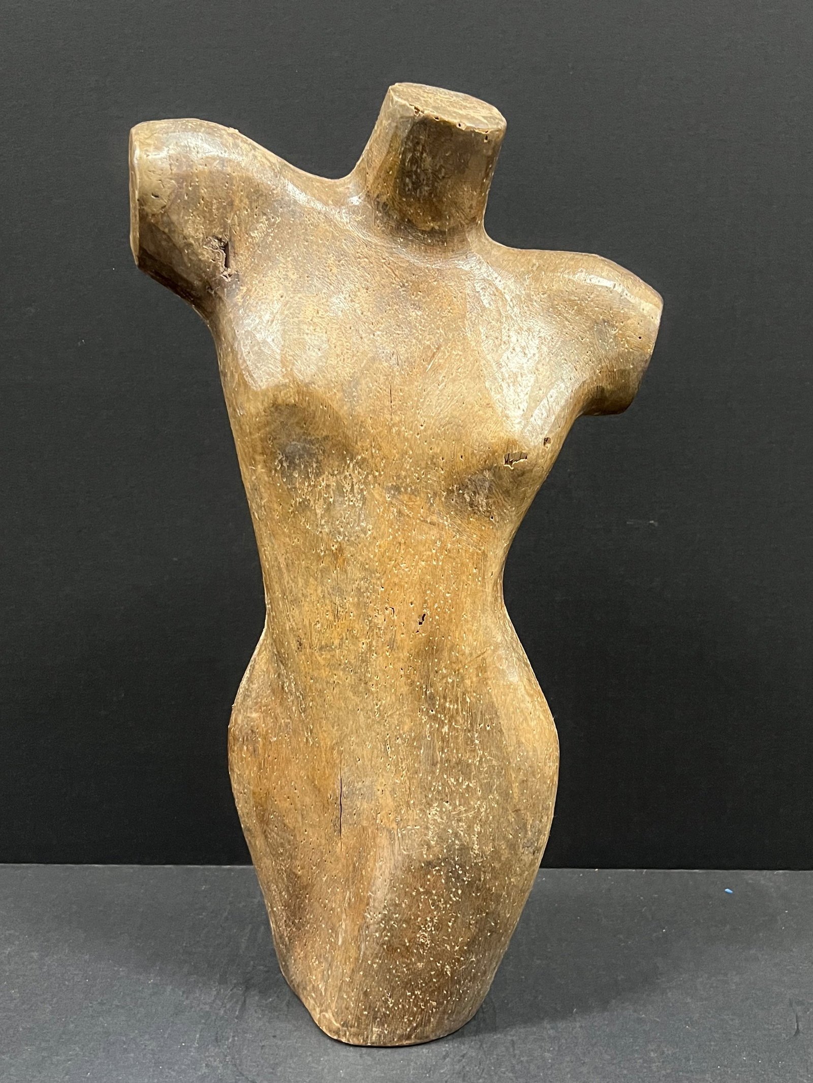 Hand Carved Wooden Large Female Torso Sculpture (1 of 7)