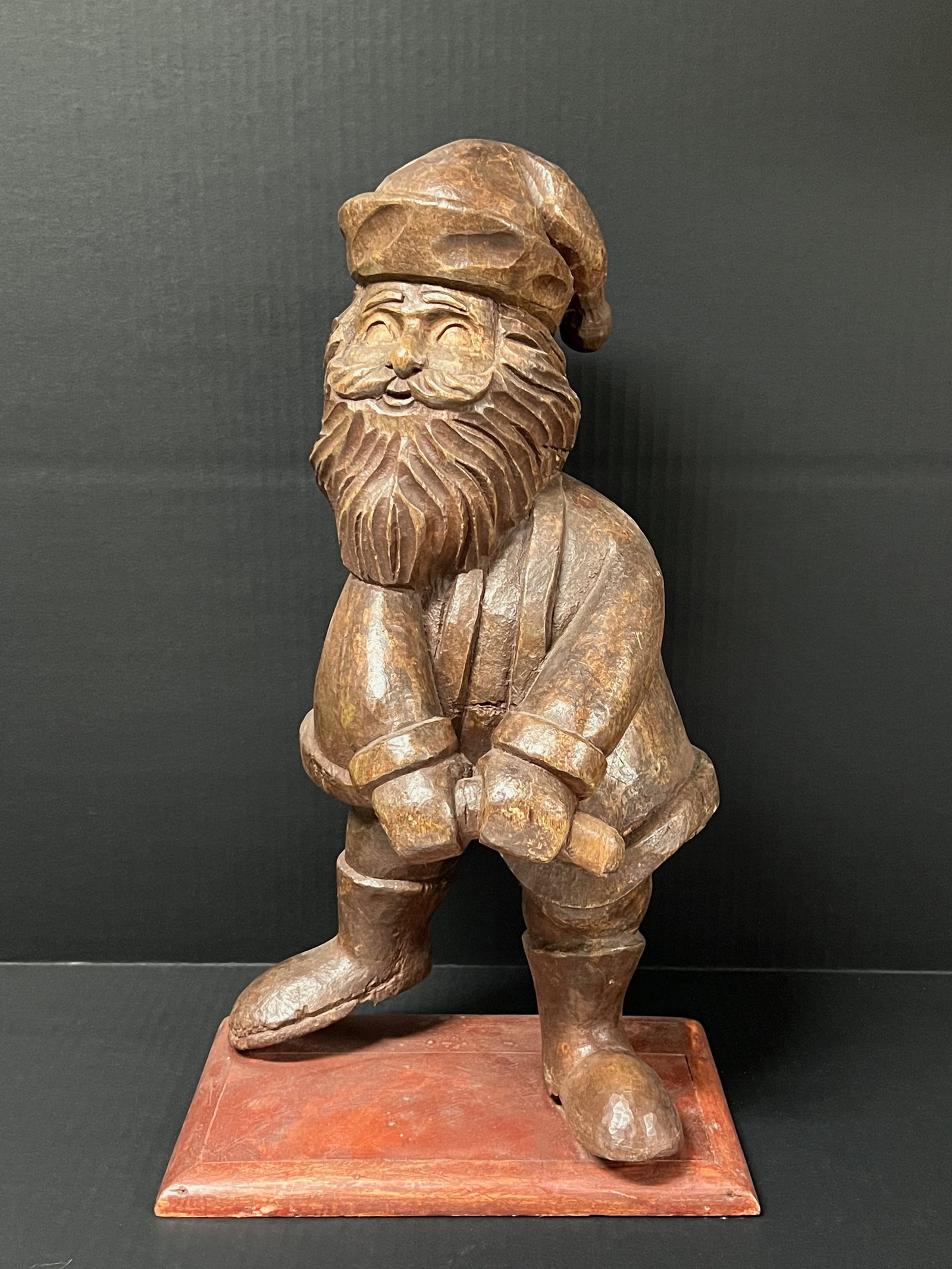 Hand Carved Wooden Large Santa Claus Sculpture (1 of 10)