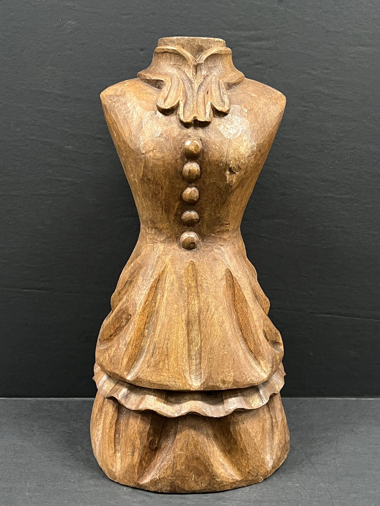 Hand Carved Wooden Female Mannequin Dress Form Sculpture (1 of 8)
