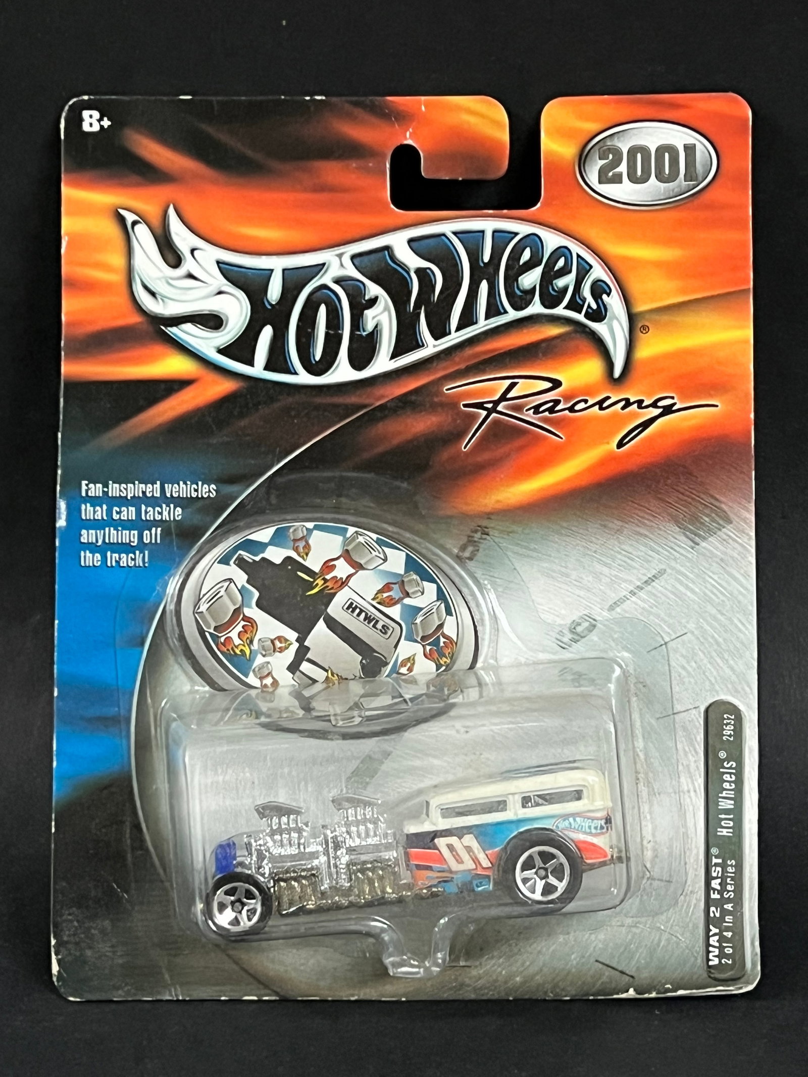 1:64 Scale Die Cast Collector Racing Car: 1:64 Scale Die Cast Collector Racing Car Hot Wheels Way 2 Fast 2001 Pro Racing Diecast Original Sealed Packaging. The dimension is 7 inches high x 5.5 inches wide. Please be aware that some of the ite