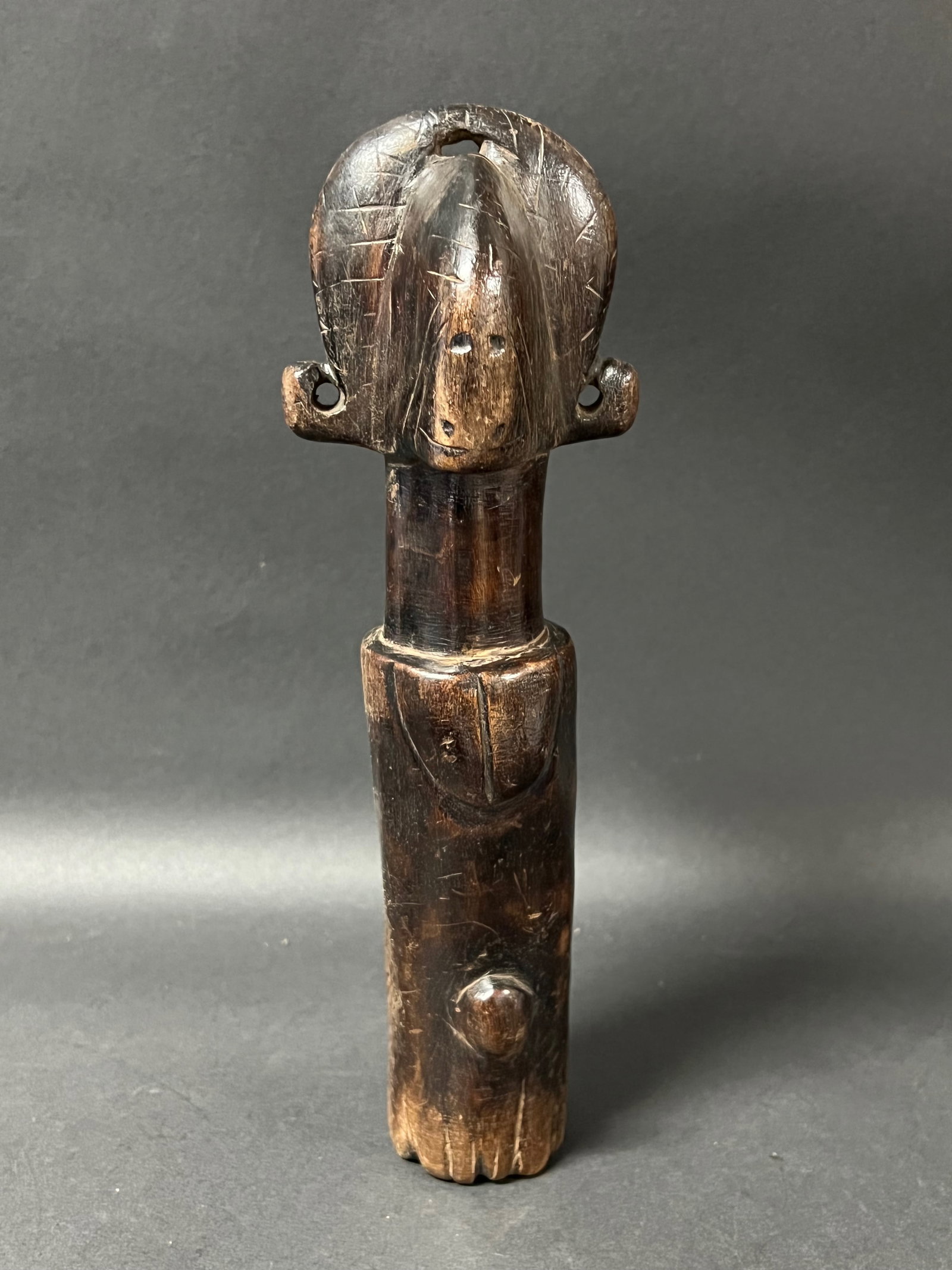 Mossi Fertility Doll: African Tribal Art Mossi Fertility Doll. The dimension is 11 inches high x 4.25 inches wide. Please be aware that some of the items are vintage, secondhand, old ages, antiques and may have a defects o