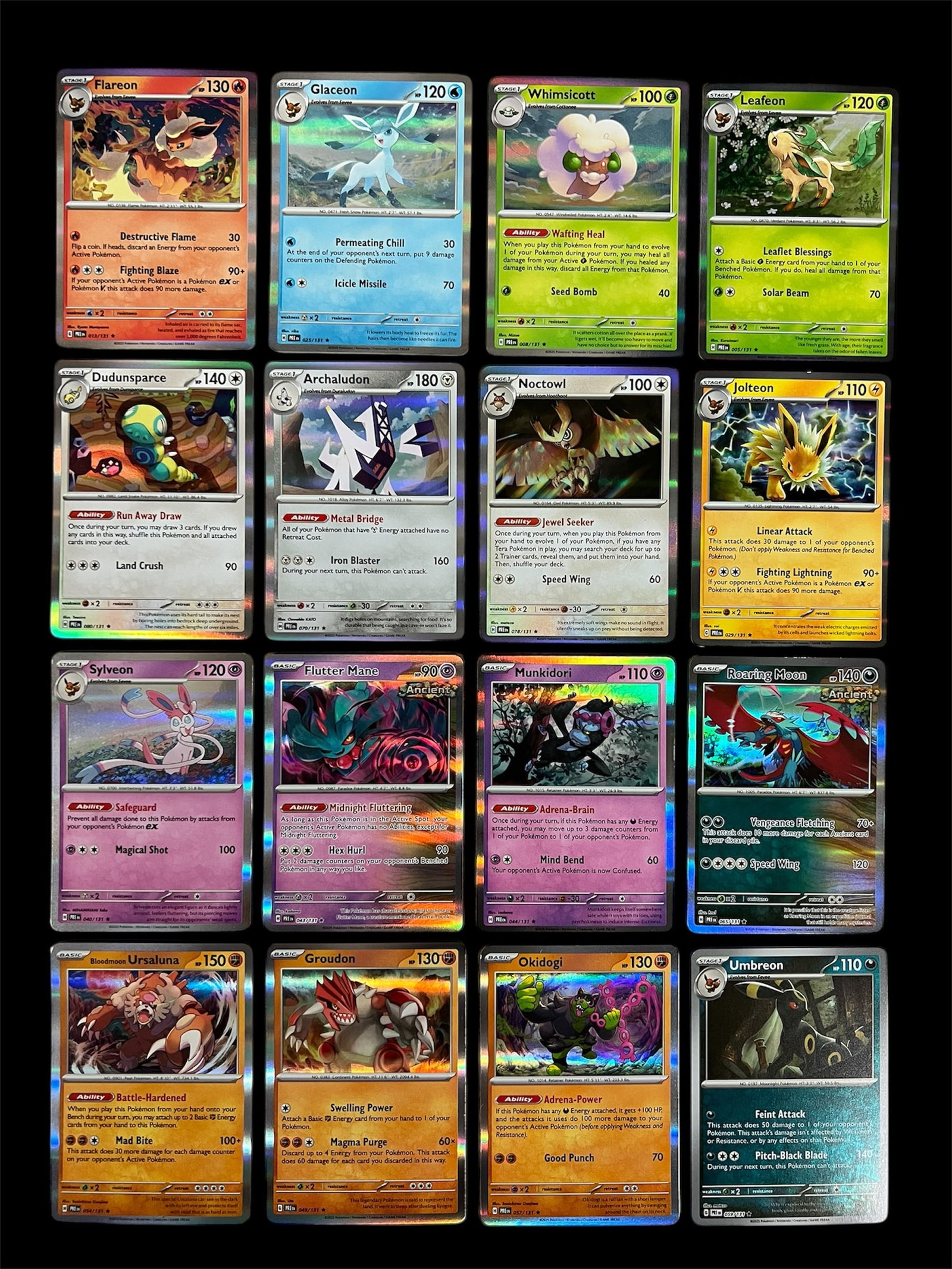 16X Prismatic Evolutions Set Holofoil Pokemon Trading Cards: 16X Prismatic Evolutions Set Holofoil Pokemon Trading Cards. The dimension is 3.5 inches high x 2.5 inches wide. Please be aware that some of the items are vintage, secondhand, old ages, antiques and