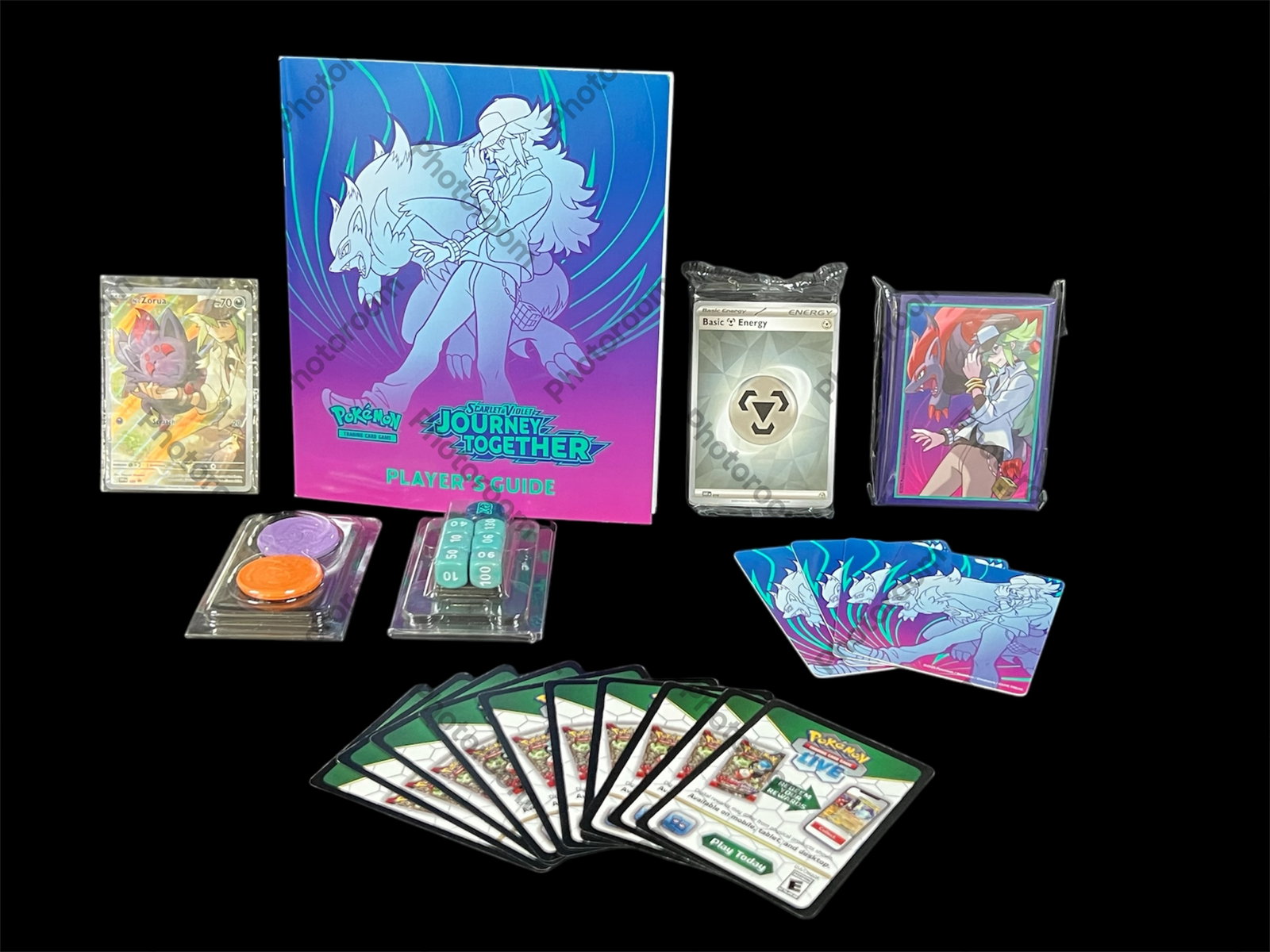63X Journey Together Assorted Base Cards, ETB Box Includes Accessories and More: 63X Journey Together Assorted Base Cards, ETB Box includes Accessories and More Pokemon Trading Cards. The dimension is 3.5 inches high x 2.5 inches wide. Please be aware that some of the items are vi