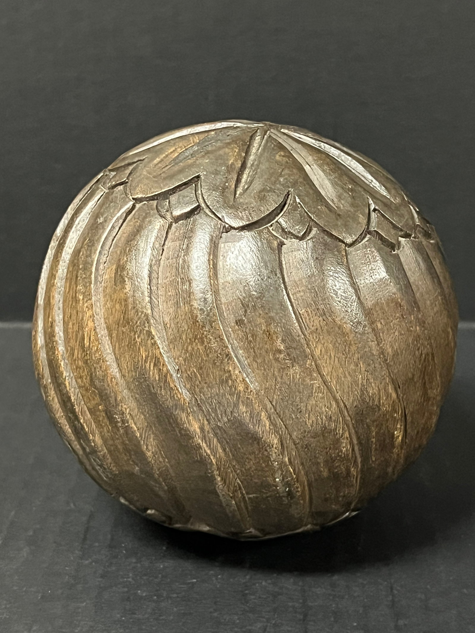 Folk Art Carved Wooden Ball (1 of 6)