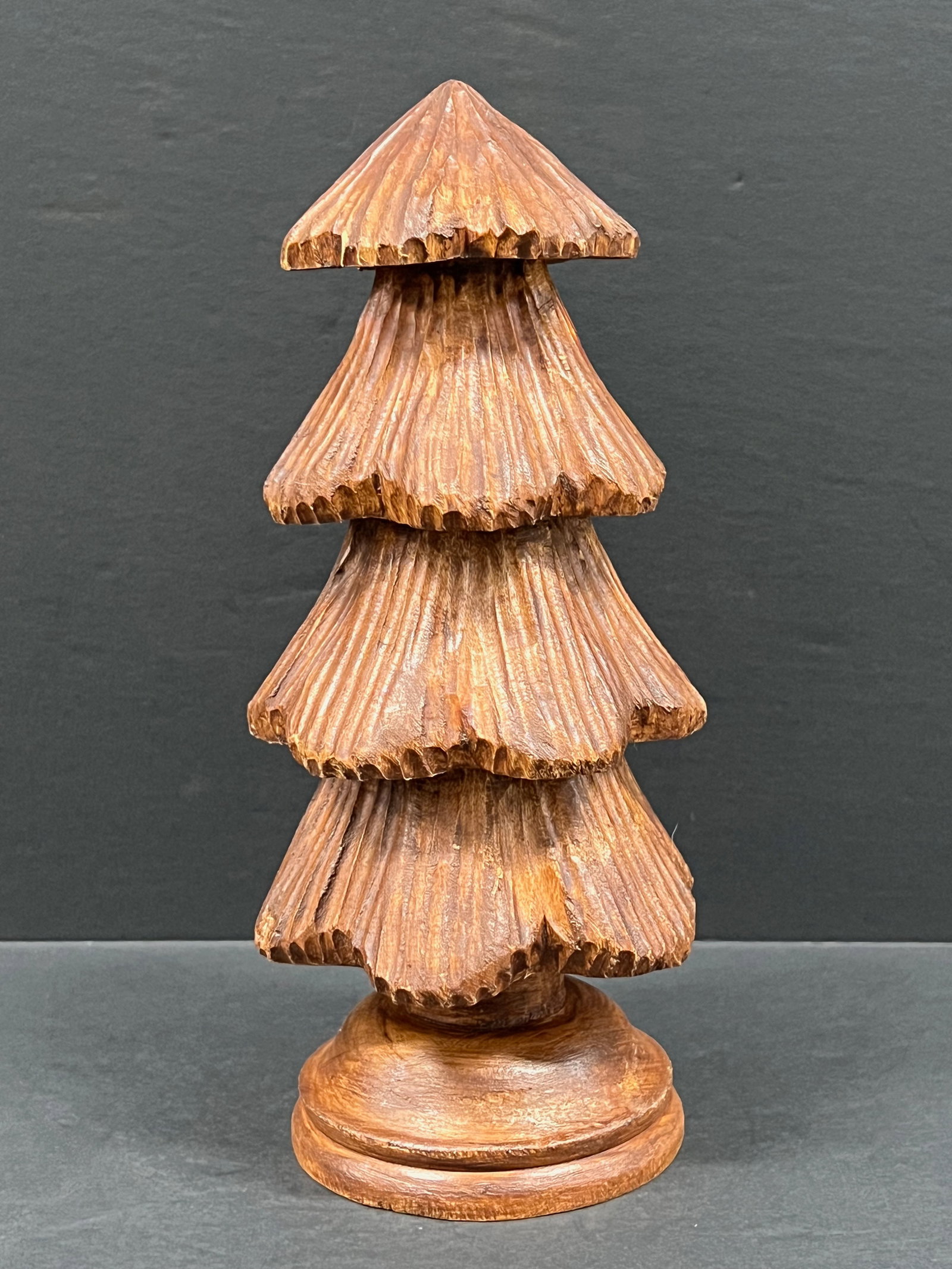 Folk Art Carved Wood Christmas Tree Sculpture (1 of 10)