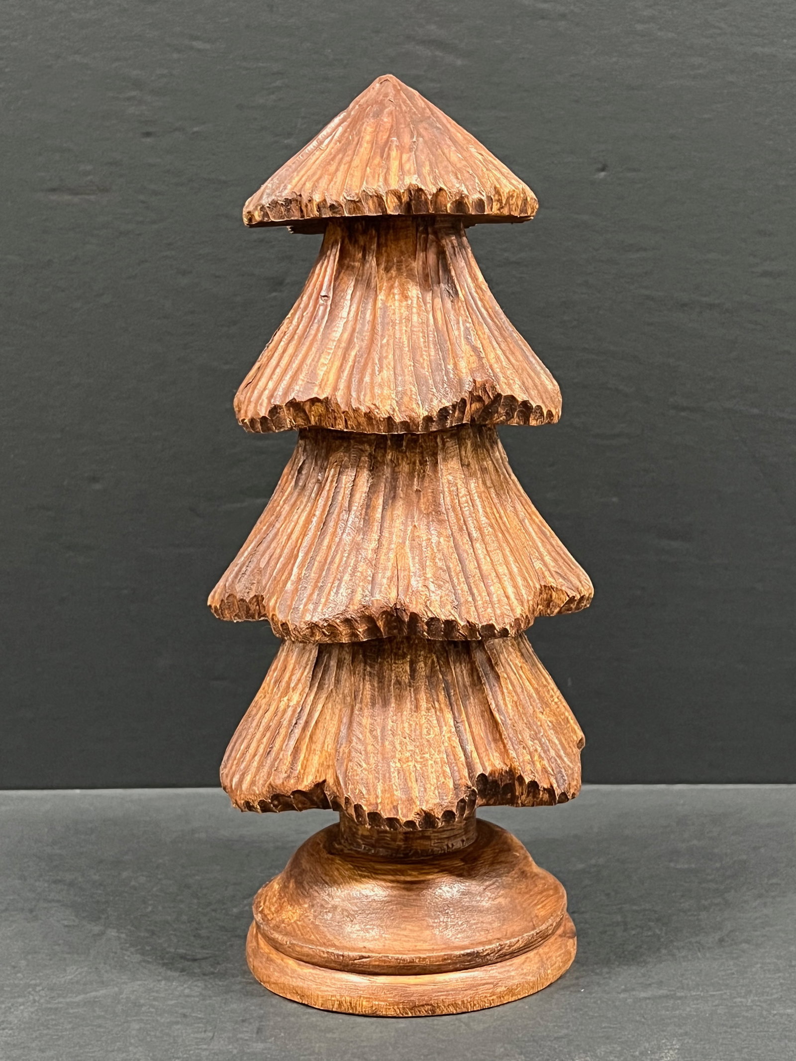 Folk Art Carved Wood Christmas Tree Sculpture (1 of 6)
