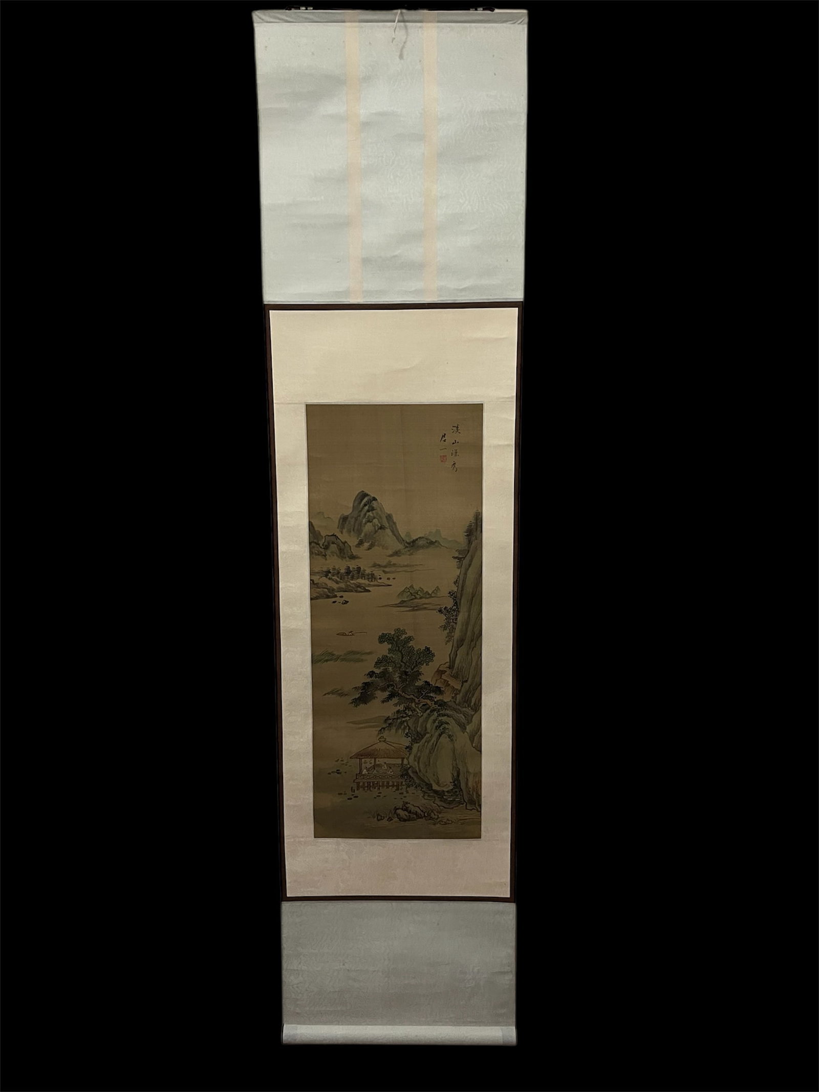 Chinese Art Scroll Painting: Chinese Art Scroll Painting. The dimension is 53 inches high x 13 inches wide. Please be aware that some of the items are vintage, secondhand, old ages, antiques and may have a defects or sign of ages