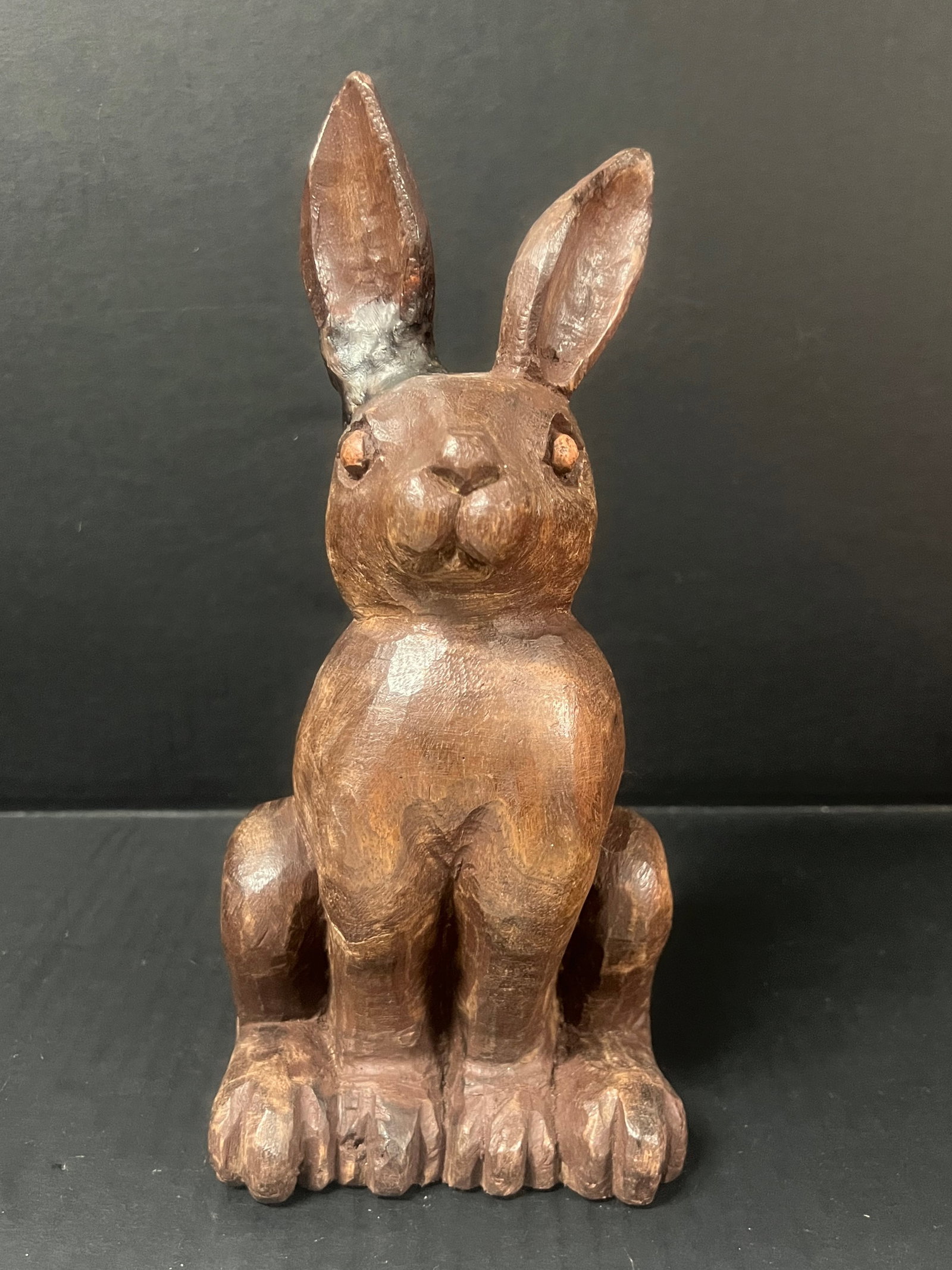 Vintage Hand Carved Wooden Rabbit Sculpture (1 of 7)