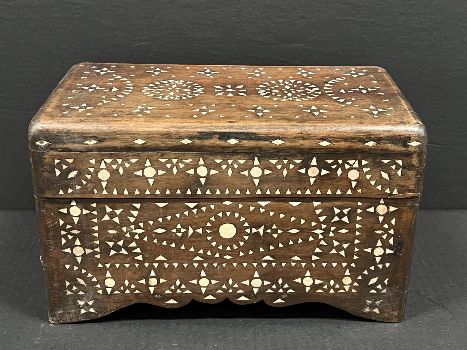 Vintage Islamic Mother of Pearl Inlay Wooden Box (1 of 10)