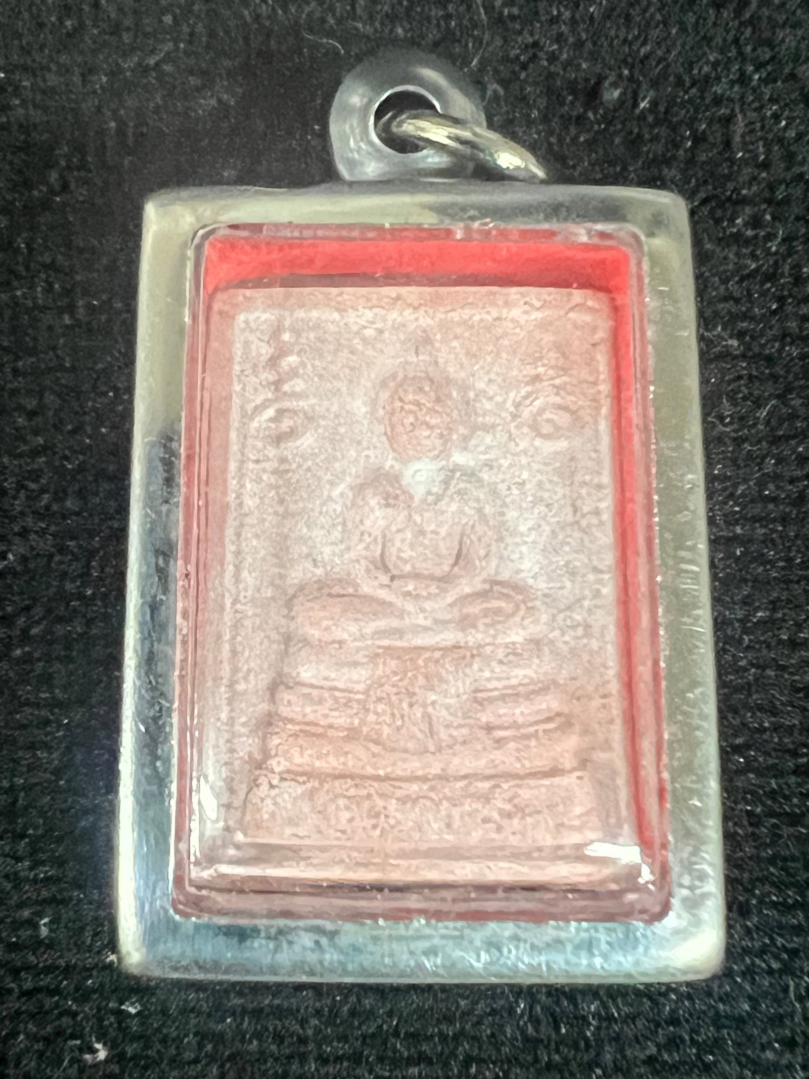 Thai Clay Buddha Amulet Charm Pendant: Thai Clay Buddha Amulet Charm Pendant. The dimension is 1 inches high x 1 inches wide. Please be aware that some of the items are vintage, secondhand, old ages, antiques and may have a defects or