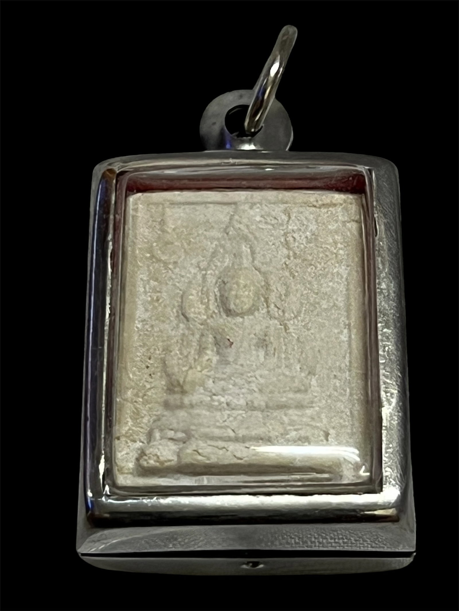 Thai Clay Buddha Amulet Charm Pendant: Thai Clay Buddha Amulet Charm Pendant. The dimension is 1 inches high x 1 inches wide. Please be aware that some of the items are vintage, secondhand, old ages, antiques and may have a defects or sign