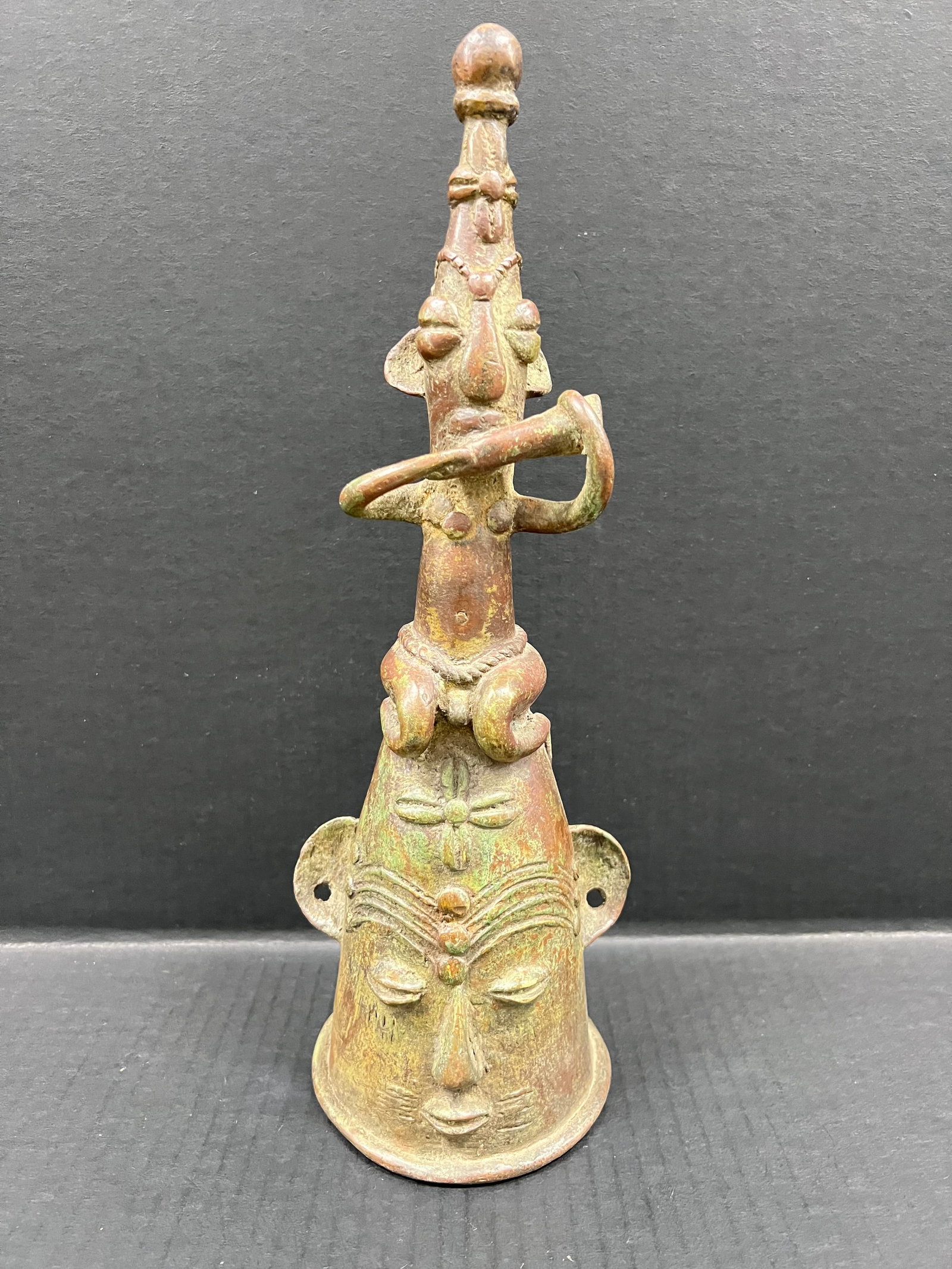 African Art Benin Bronze Bell Sculpture (1 of 6)