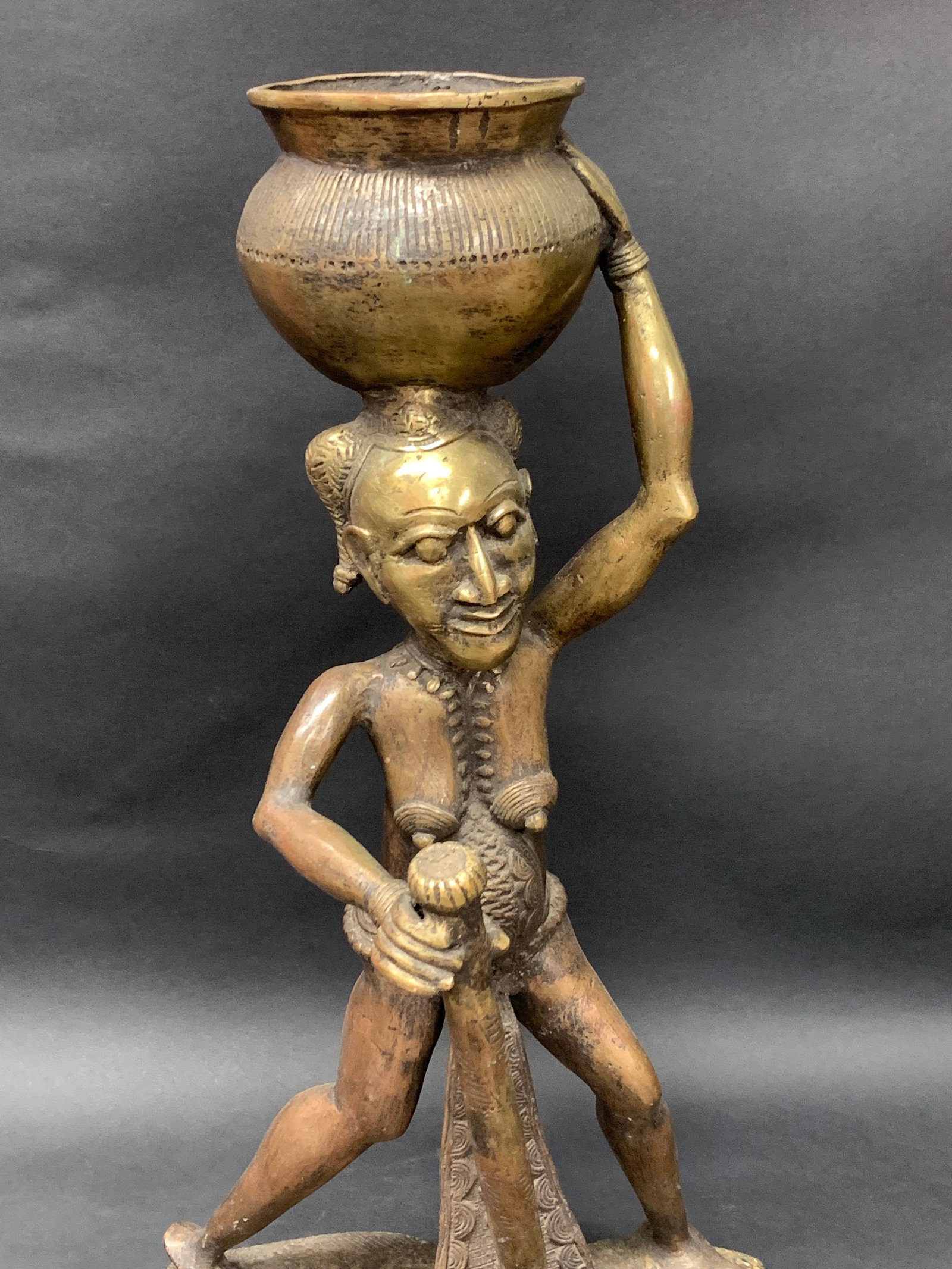 Bronze Bamileke Statue - 2