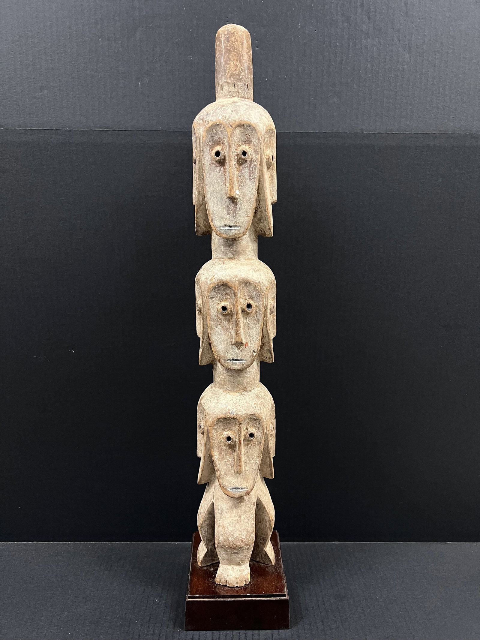 Carved Wood Lega Statue with Display Stand (1 of 7)