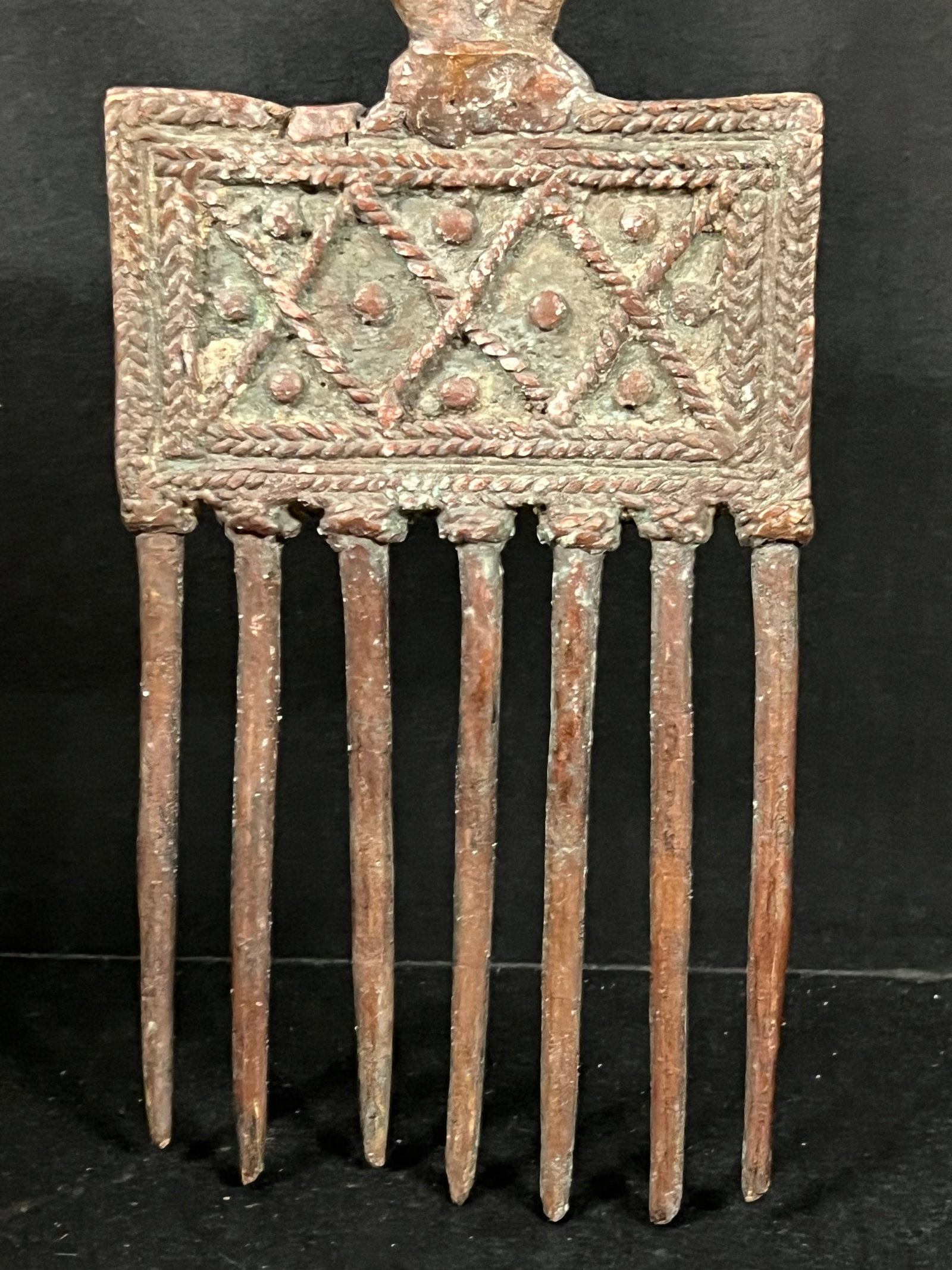 Benin Bronze Comb - 2