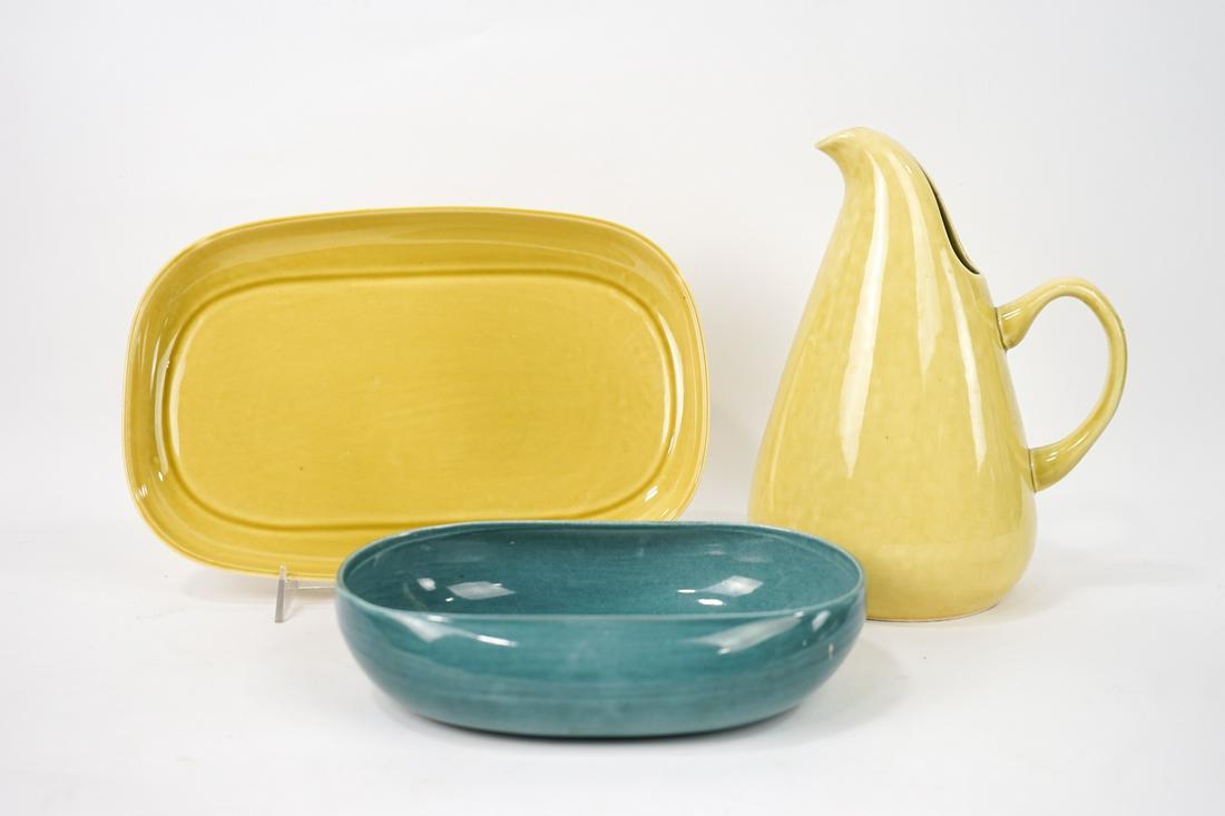 Lot of Russel Wright Pottery: Three Russell Wright pottery pieces.