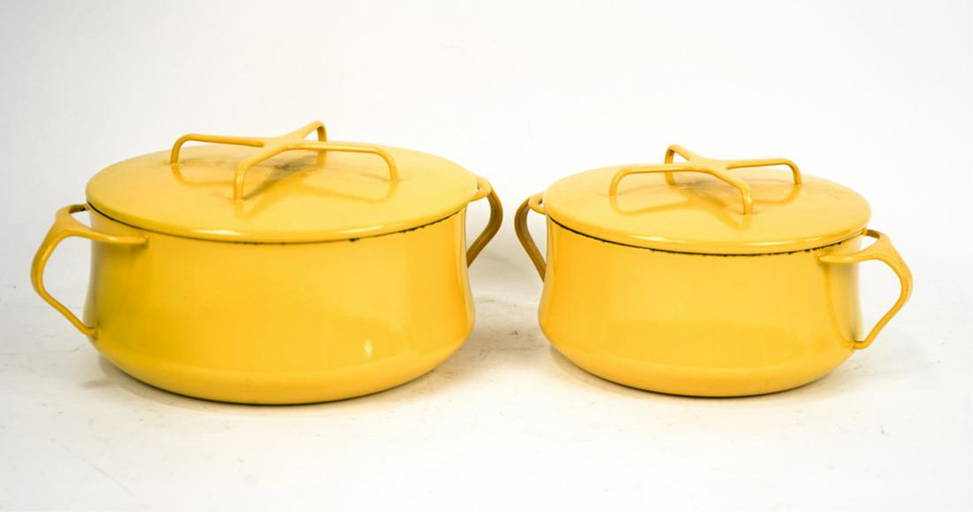 Yellow Kobenstyle Dansk Pots With Lids