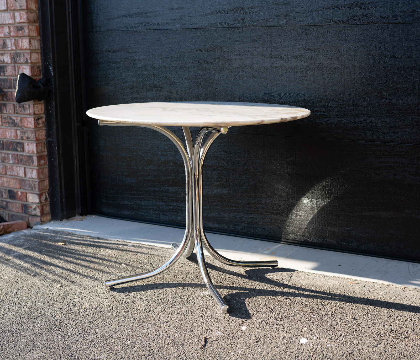 Vintage MCM Italian Marble with Chrome Table (1 of 6)