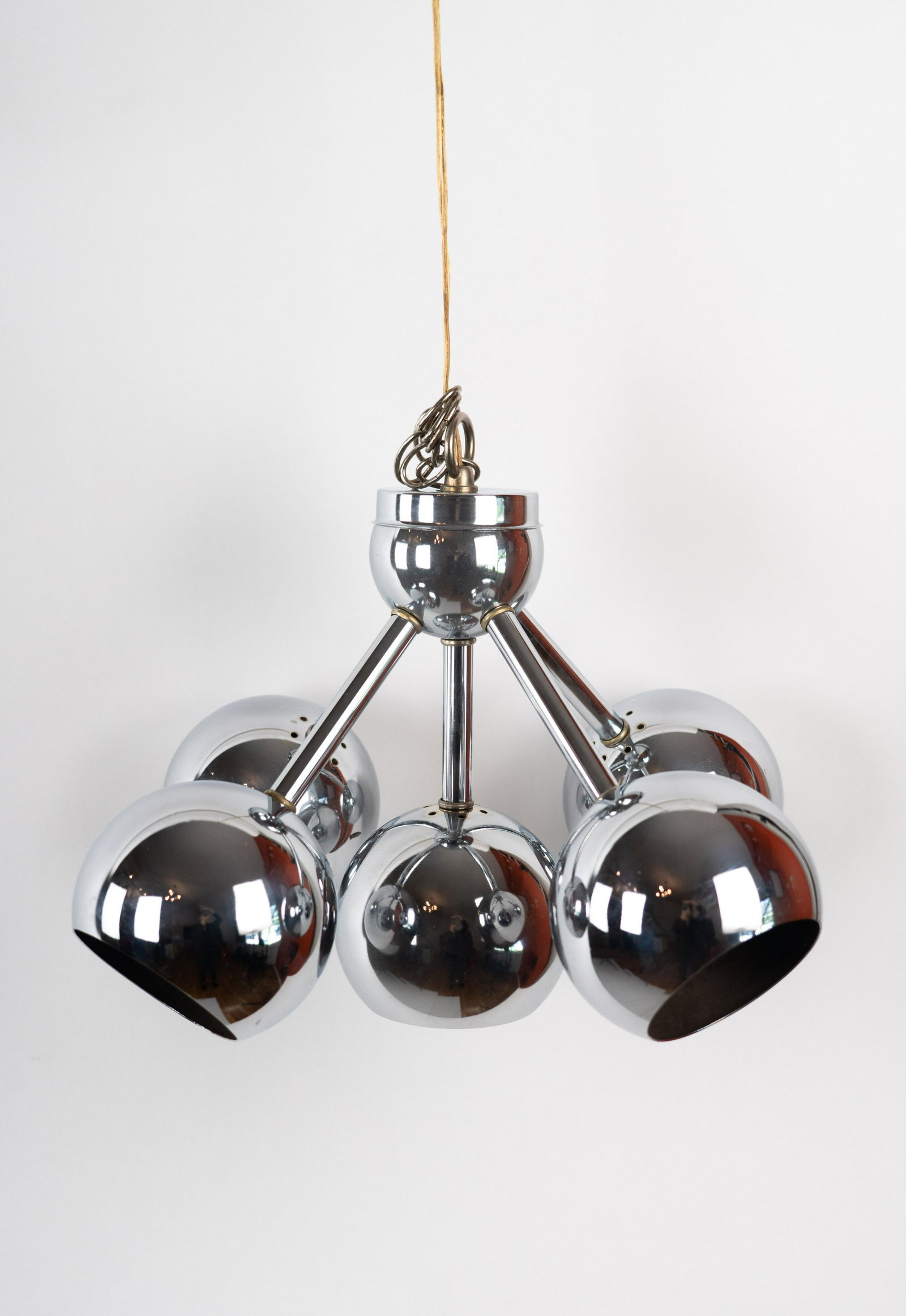 Chrome Eyeball Large Sputnik Style Five-Light Ceiling Light/Chandelier (1 of 8)
