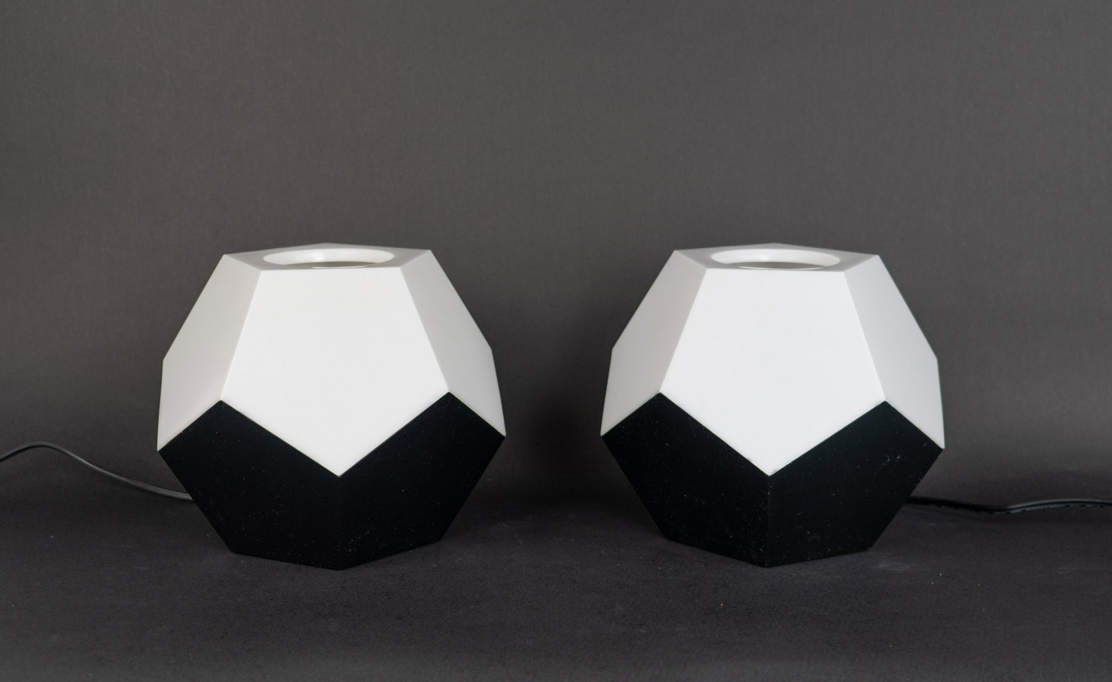 Pair of Polygon Table Lamps in Black (1 of 8)