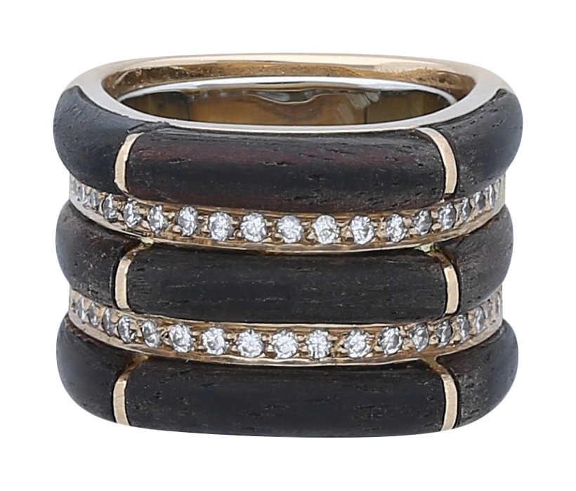 Diamant-Ebenholz-Ring  Zeitloses Design von ... (1 of 1)