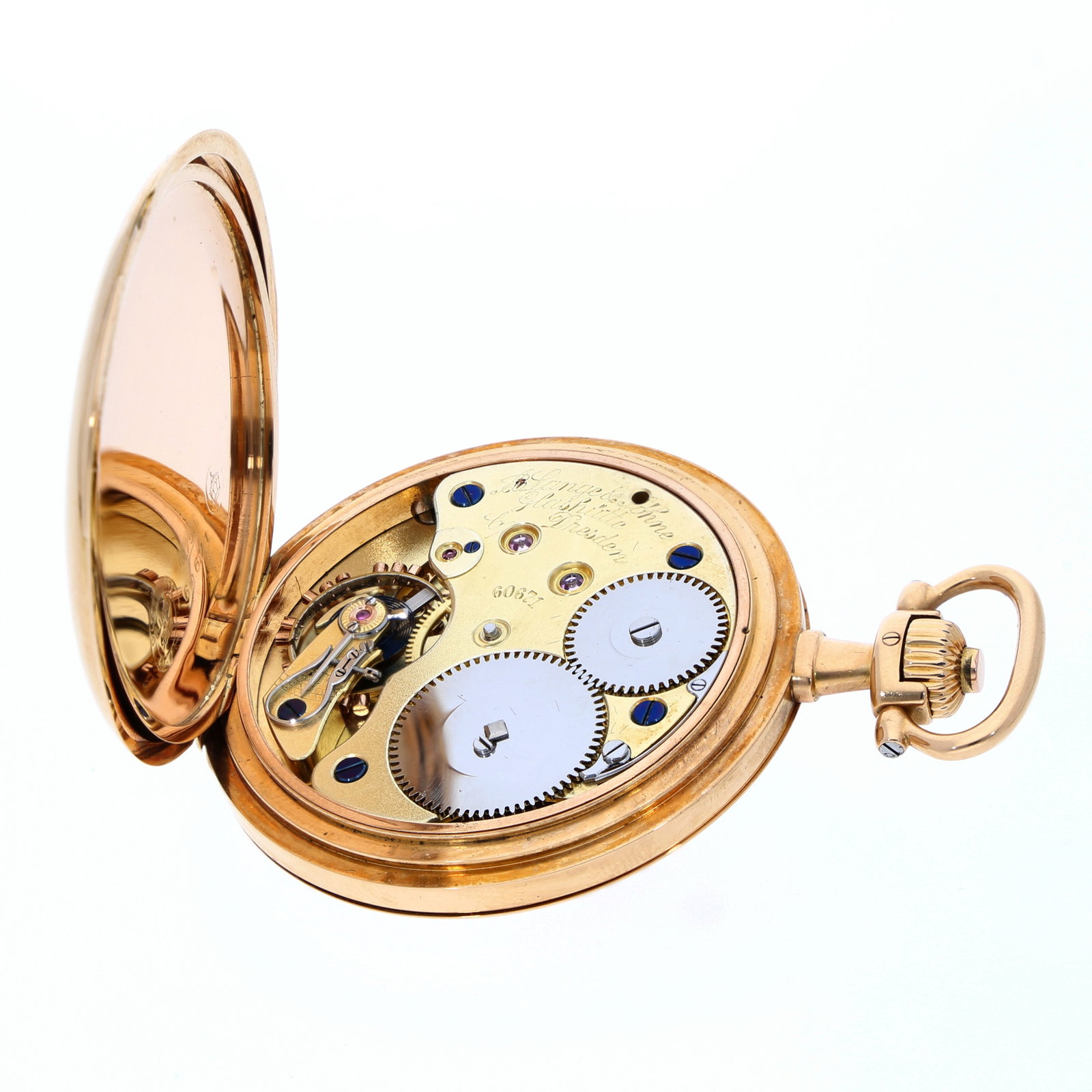 A. Lange & Söhne: A. LANGE & SÖHNE SAVONETTE TASCHENUHR, 18K Gelbgold, Referenz –, Herstellungsjahr ca. 1908, Durchmesser 51 mm, Gehäuse Klassische Savonette aus 18K Gelbgold mit Sprungdeckel und