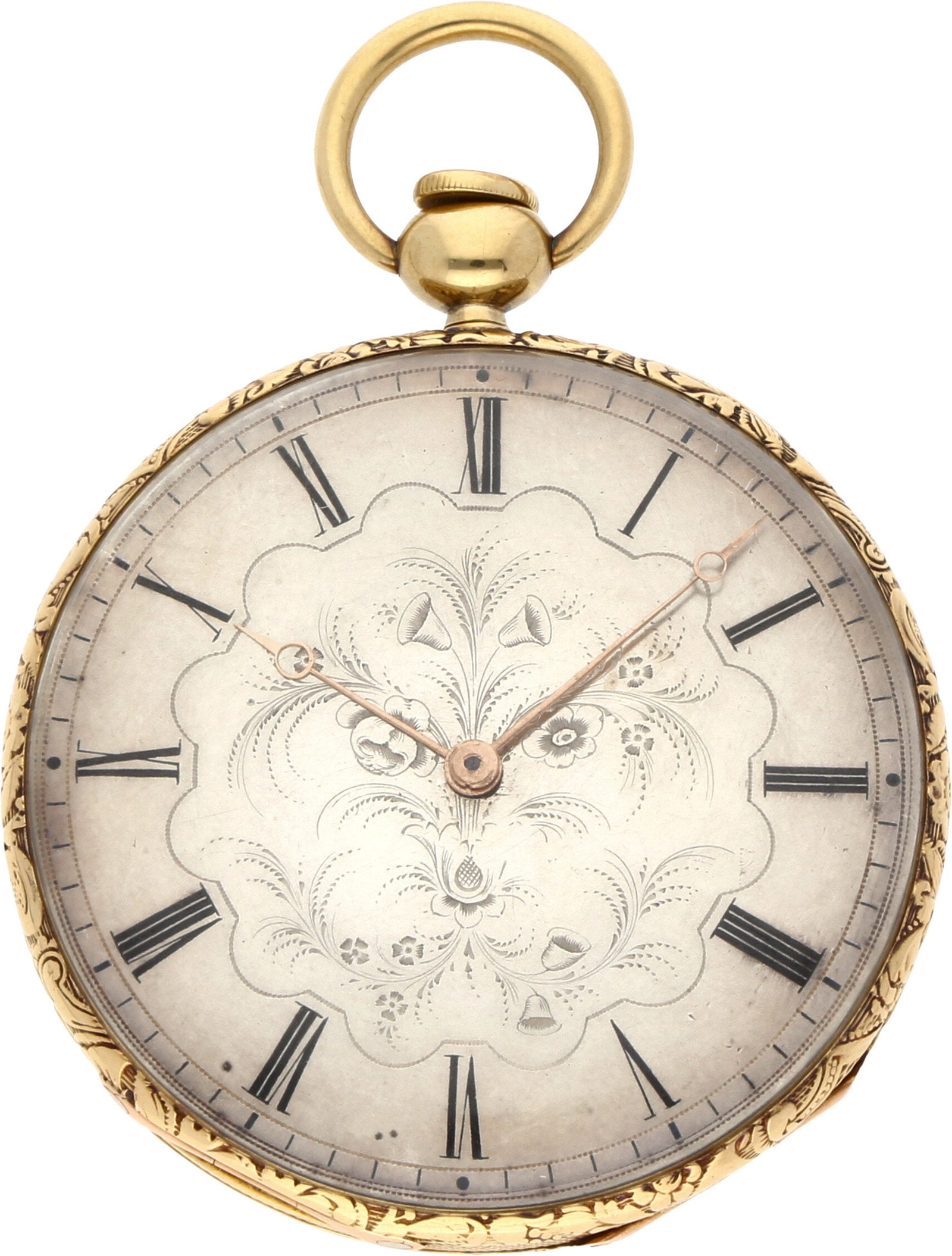 Patek Philippe: PATEK, CZAPEK & CIE. VIERTELSTUNDENREPETITION, 18K Gelbgold, Herstellungsjahr ca. 1840er Jahre, Durchmesser 48 mm, Gehäuse Schweres 18K Gelbgoldgehäuse mit vollflächiger Reliefgravur