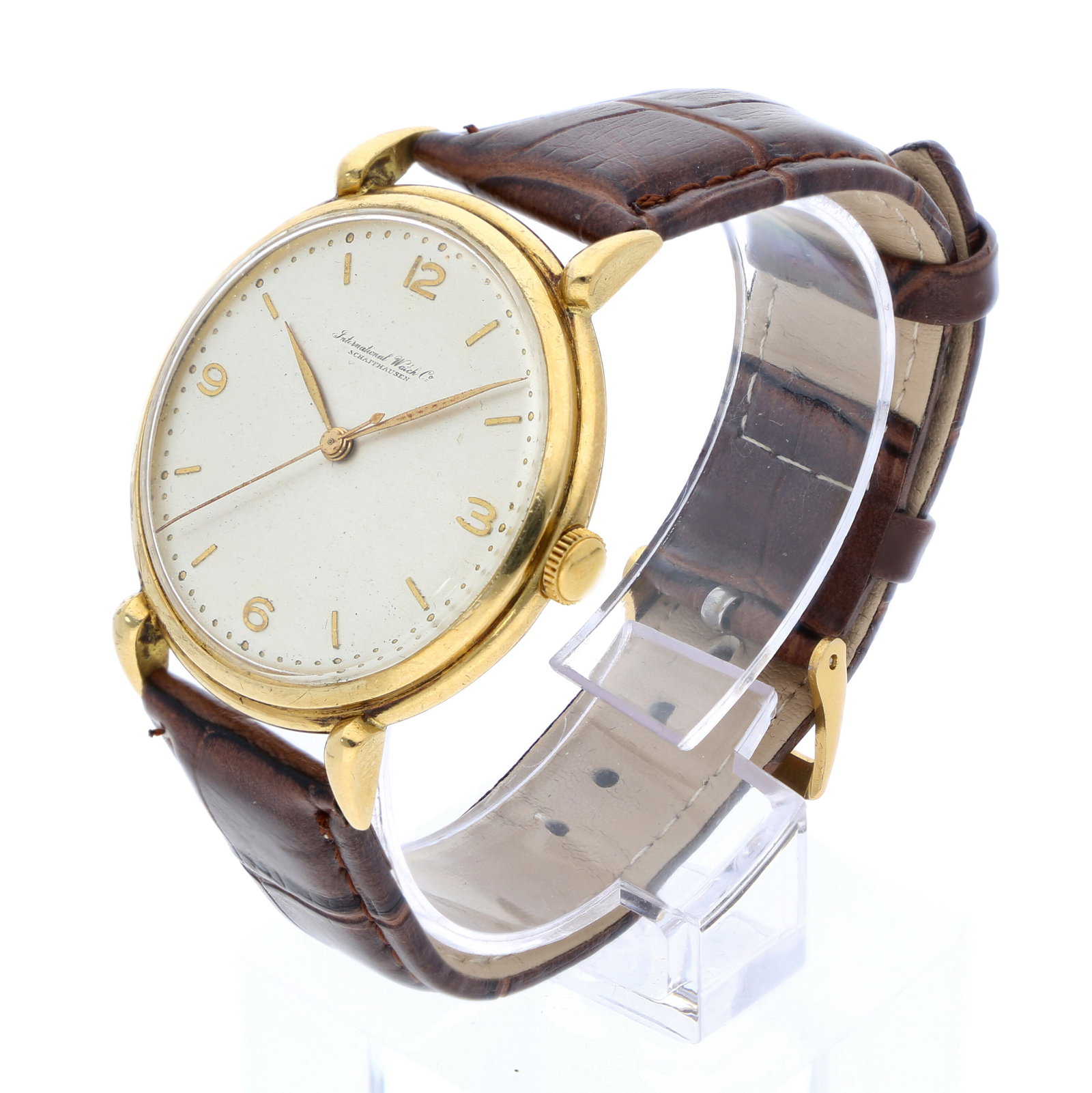 IWC: IWC VINTAGE CAL. 89, 18K Gelbgold, Herstellungsjahr ca. 1949, Durchmesser 38 mm, Gehäuse Rundes Gehäuse aus 18K Gelbgold mit schmaler Lünette und ausgestellten, weich geformten