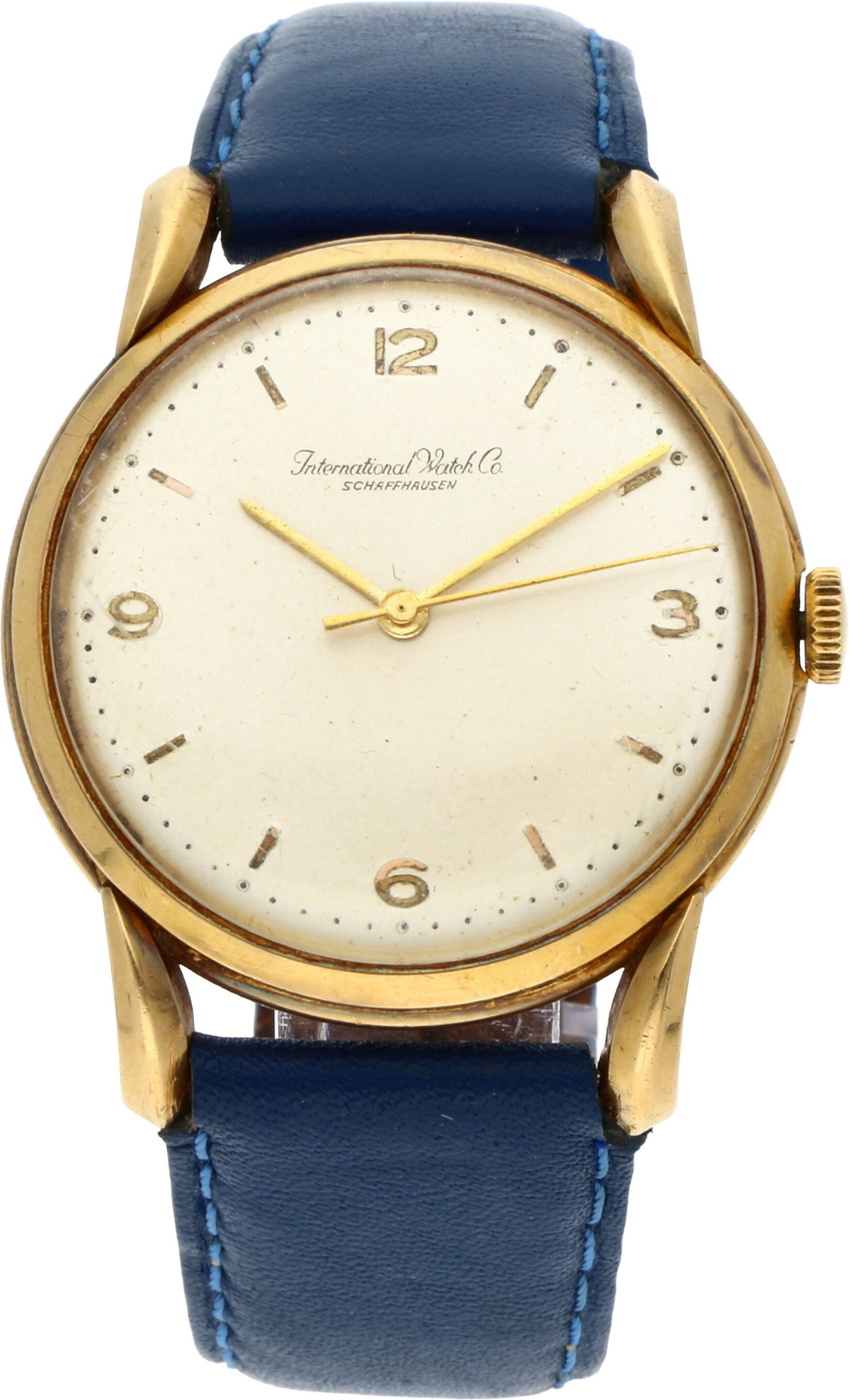 IWC: IWC ELEGANTE DRESSWATCH, 18K Gelbgold, Herstellungsjahr ca. 1952, Durchmesser 36 mm, Gehäuse Rundes Gehäuse aus 18K Gelbgold mit polierter Lünette und charakteristisch geschwungenen
