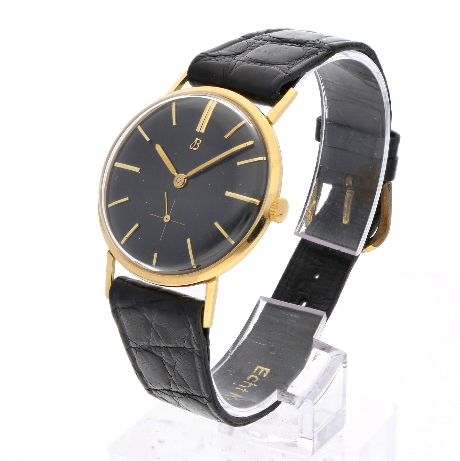Breitling: BREITLING DRESSWATCH, 18K Gelbgold, Referenz 4503, Herstellungsjahr ca. 1960, Durchmesser 34 mm, Gehäuse Schlankes Rundgehäuse aus 18K Gelbgold mit schmaler, polierter Lünette und