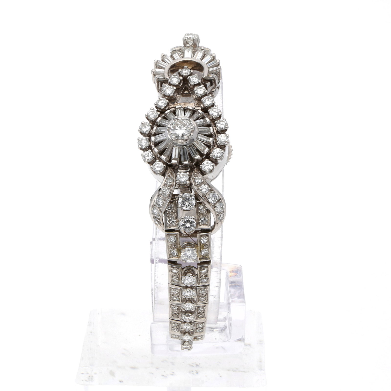 Jaeger LeCoultre: JAEGER-LECOULTRE HAUTE JOAILLERIE SECRET WATCH, 950 Platin, Herstellungsjahr 1963, Durchmesser 16 mm, Gehäuse Platin-Schmuckgehäuse mit aufklappbarem, vollständig diamantbesetztem