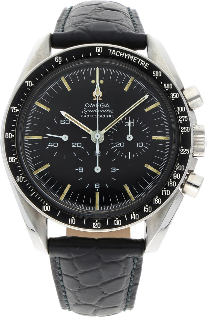 Omega: OMEGA SPEEDMASTER PROFESSIONAL, Edelstahl, Referenz 145.012-68 SP, Herstellungsjahr 1968, Durchmesser 42 mm, Gehäuse Asymmetrisches Edelstahlgehäuse mit charakteristischen Lyra-Hörnern