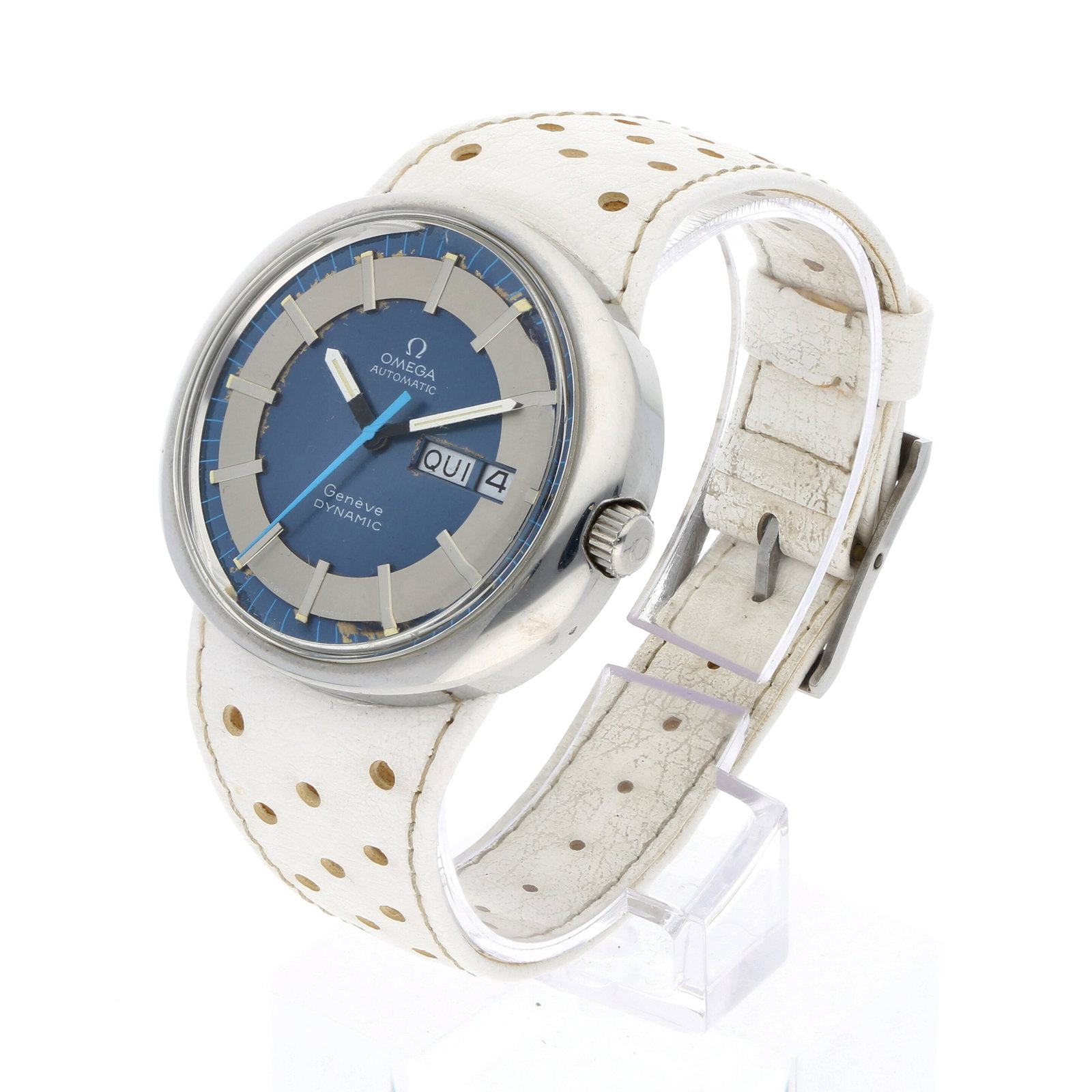 Omega: OMEGA GENÈVE DYNAMIC, Edelstahl, Referenz 166.039, Herstellungsjahr ca. 1969, Durchmesser 41 mm x 36 mm, Gehäuse Elliptisches Dynamic-Gehäuse mit integrierten Bandanstössen.