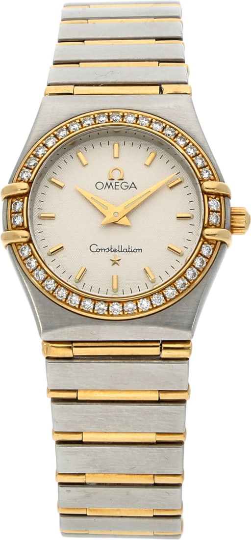 Omega: OMEGA CONSTELLATION «MANHATTAN», Edelstahl/18K Gelbgold, Referenz 8951201, Herstellungsjahr ca. 1995–2000, Durchmesser 25 mm, Gehäuse Bicolor-Manhattan-Gehäuse mit vier