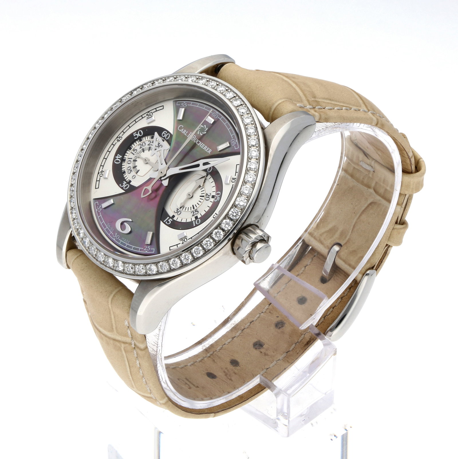 Bucherer: CARL F. BUCHERER MANERO MONOGRAPH, Edelstahl, Referenz 10904.08, Herstellungsjahr ca. 2010, Durchmesser 34 mm, Gehäuse Rundes Edelstahlgehäuse mit hochglanzpolierter Oberfläche und