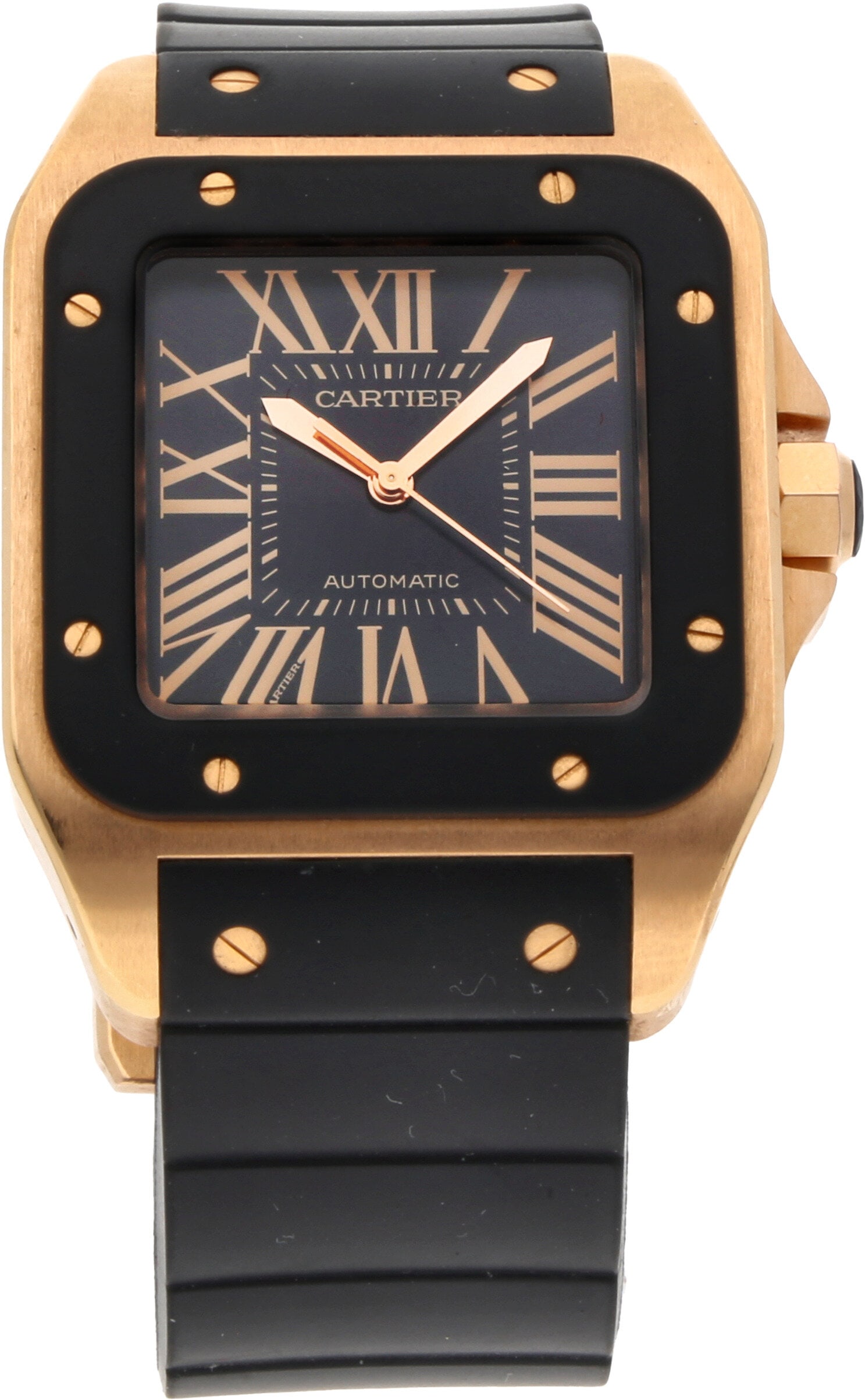 Cartier: CARTIER SANTOS 100 XL ROSÉGOLD, 18K Roségold, Referenz 2792, Herstellungsjahr ca. 2012, Durchmesser 51 mm × 41 mm, Gehäuse Markantes quadratisches Gehäuse aus 18K