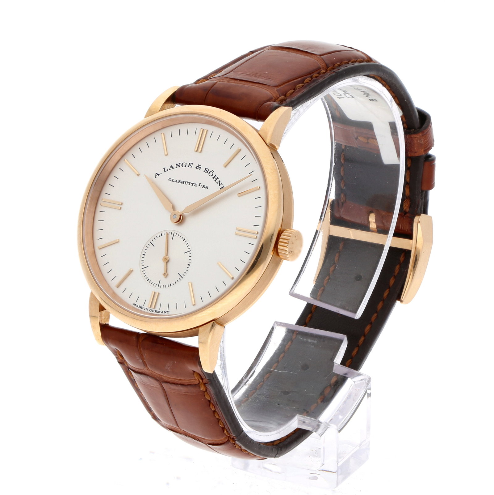 A. Lange & Söhne: A. LANGE & SÖHNE SAXONIA, 18K Roségold, Referenz 219.032, Herstellungsjahr ca. 2022, Durchmesser 35 mm, Gehäuse Schlankes Roségoldgehäuse mit polierter Lünette und
