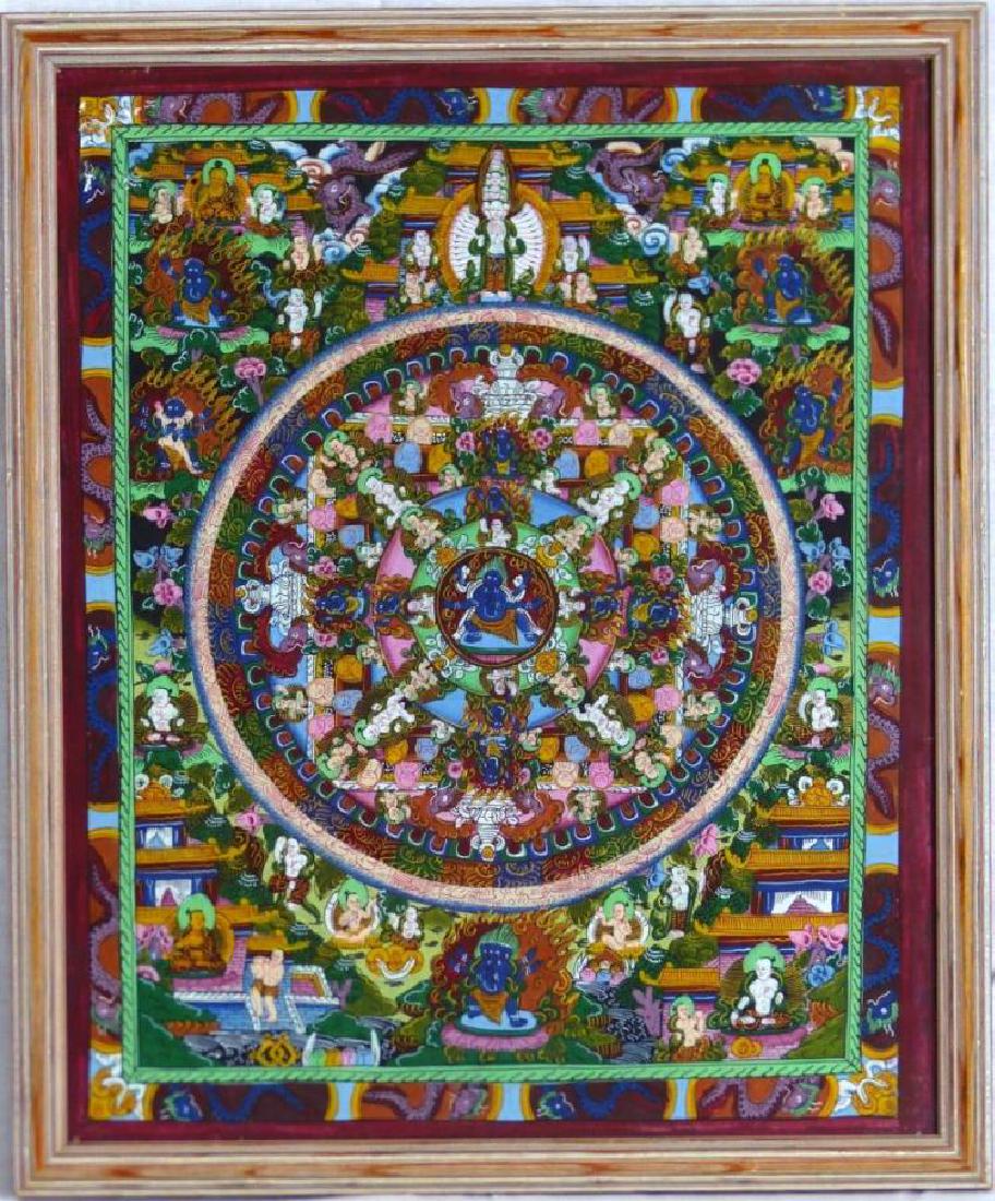 Original Tibetan Mandala Thanka Painting on Silk (1 of 5)